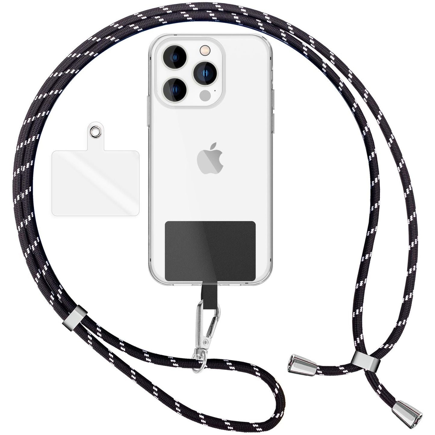 Lanț universal pentru telefon, pentru purtare în jurul gâtului, cu pernă și carabină pentru husa de smartphone