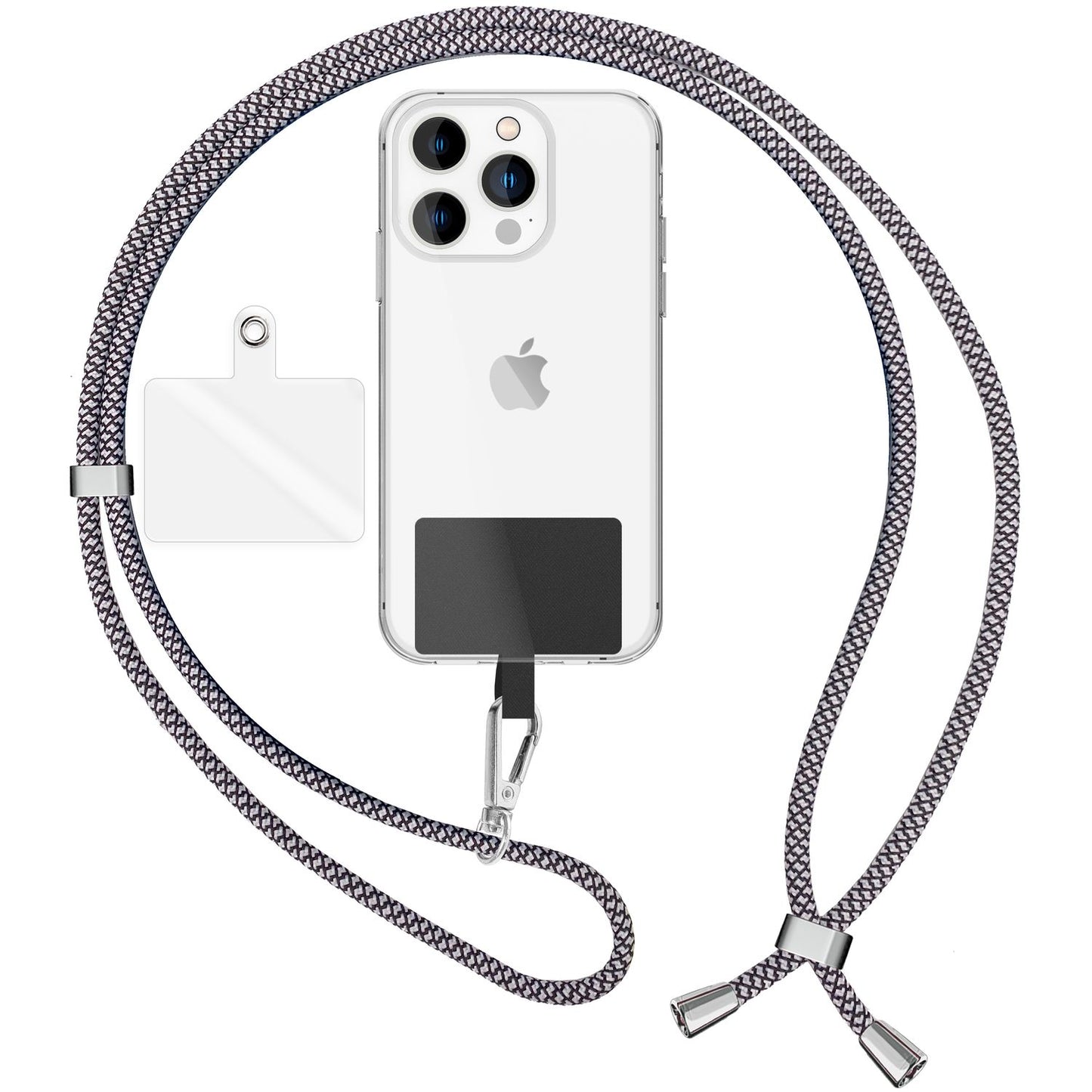 Lanț universal pentru telefon, pentru purtare în jurul gâtului, cu pernă și carabină pentru husa de smartphone