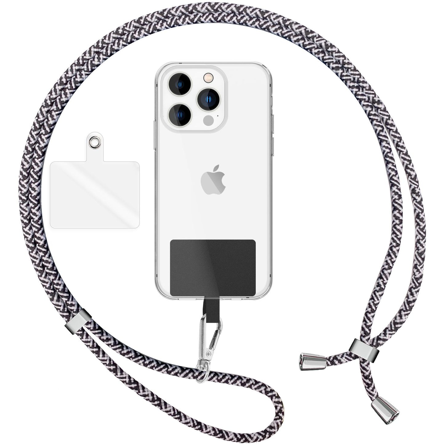 Lanț universal pentru telefon, pentru purtare în jurul gâtului, cu pernă și carabină pentru husa de smartphone