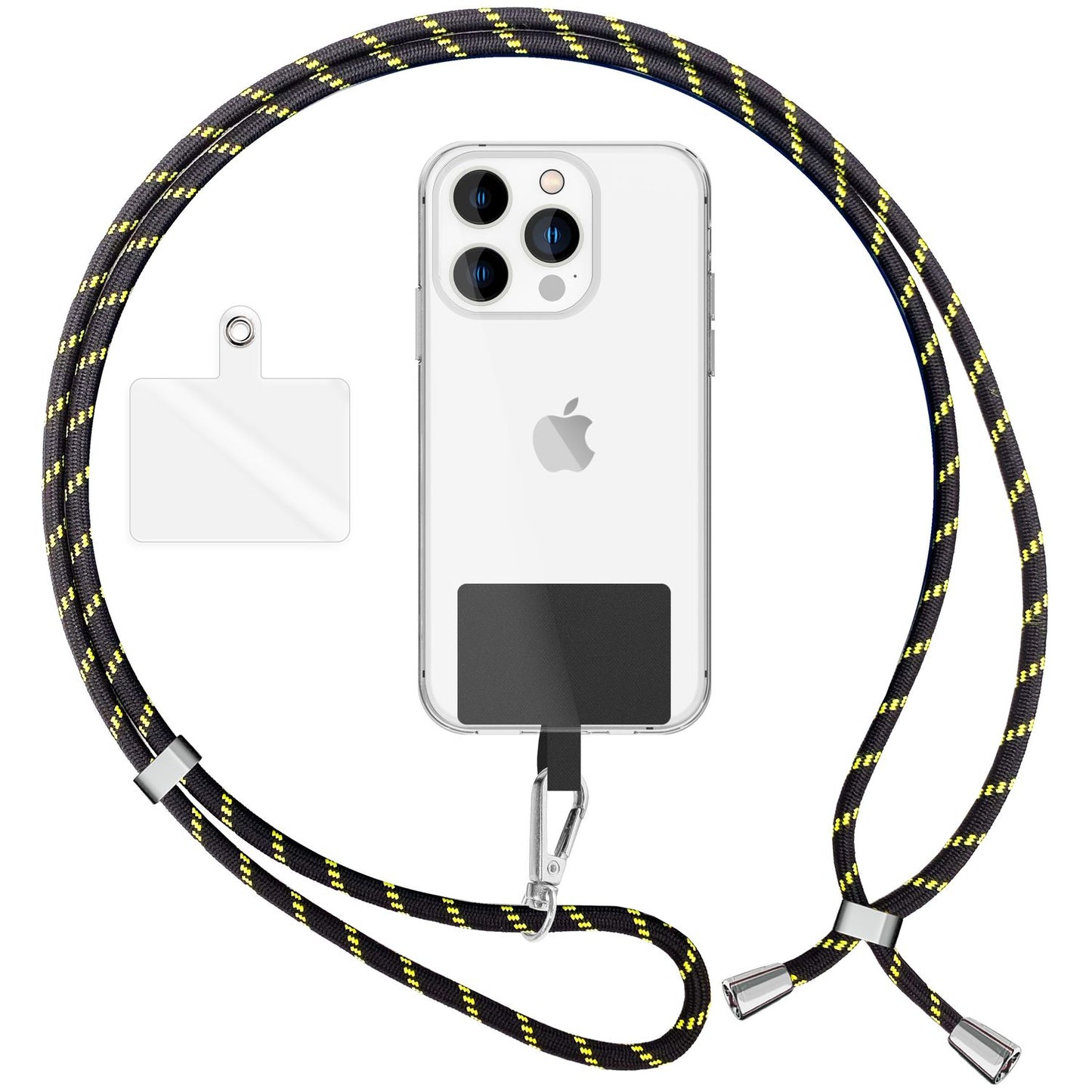 Lanț universal pentru telefon, pentru purtare în jurul gâtului, cu pernă și carabină pentru husa de smartphone