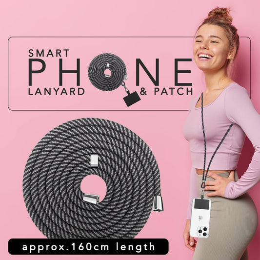 Lanț universal pentru telefon, pentru purtare în jurul gâtului, cu pernă și carabină pentru husa de smartphone
