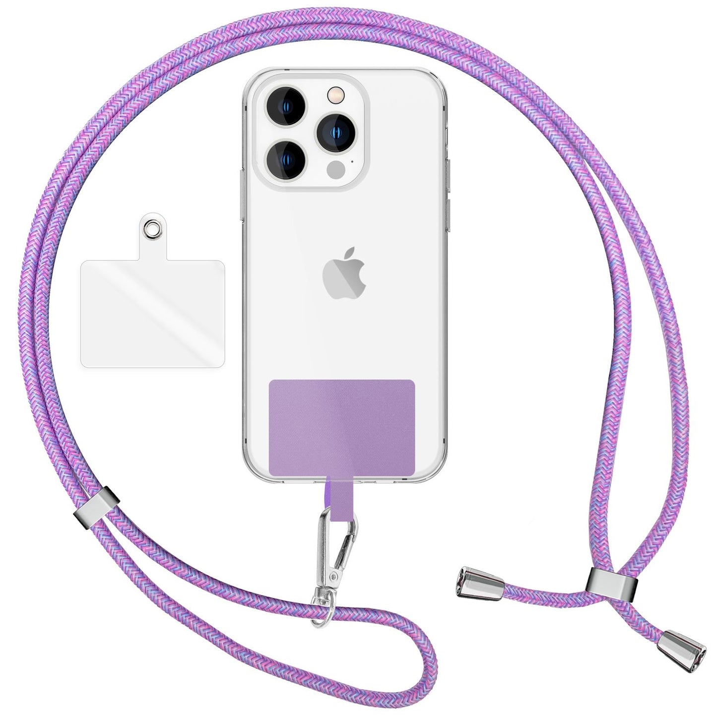 Lanț universal pentru telefon, pentru purtare în jurul gâtului, cu pernă și carabină pentru husa de smartphone