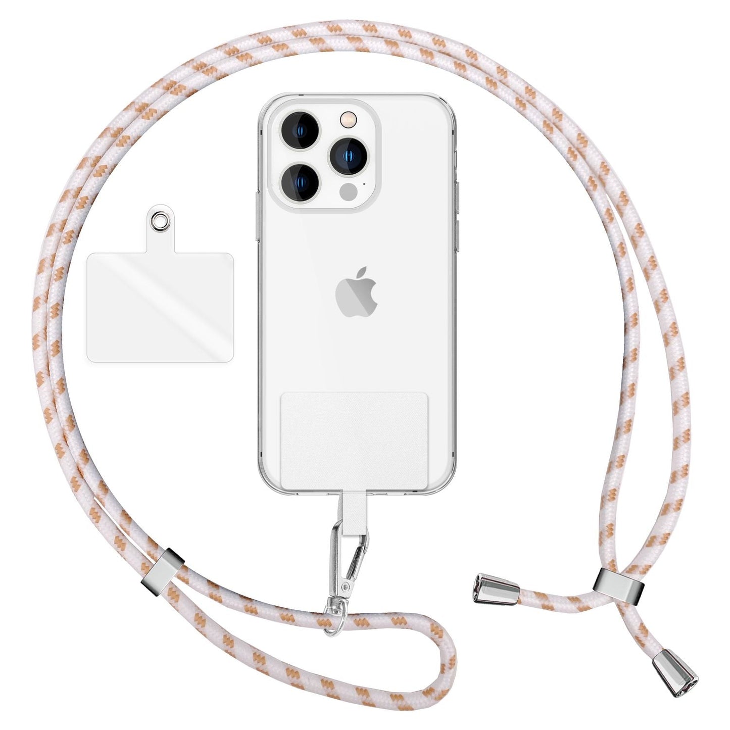 Lanț universal pentru telefon, pentru purtare în jurul gâtului, cu pernă și carabină pentru husa de smartphone