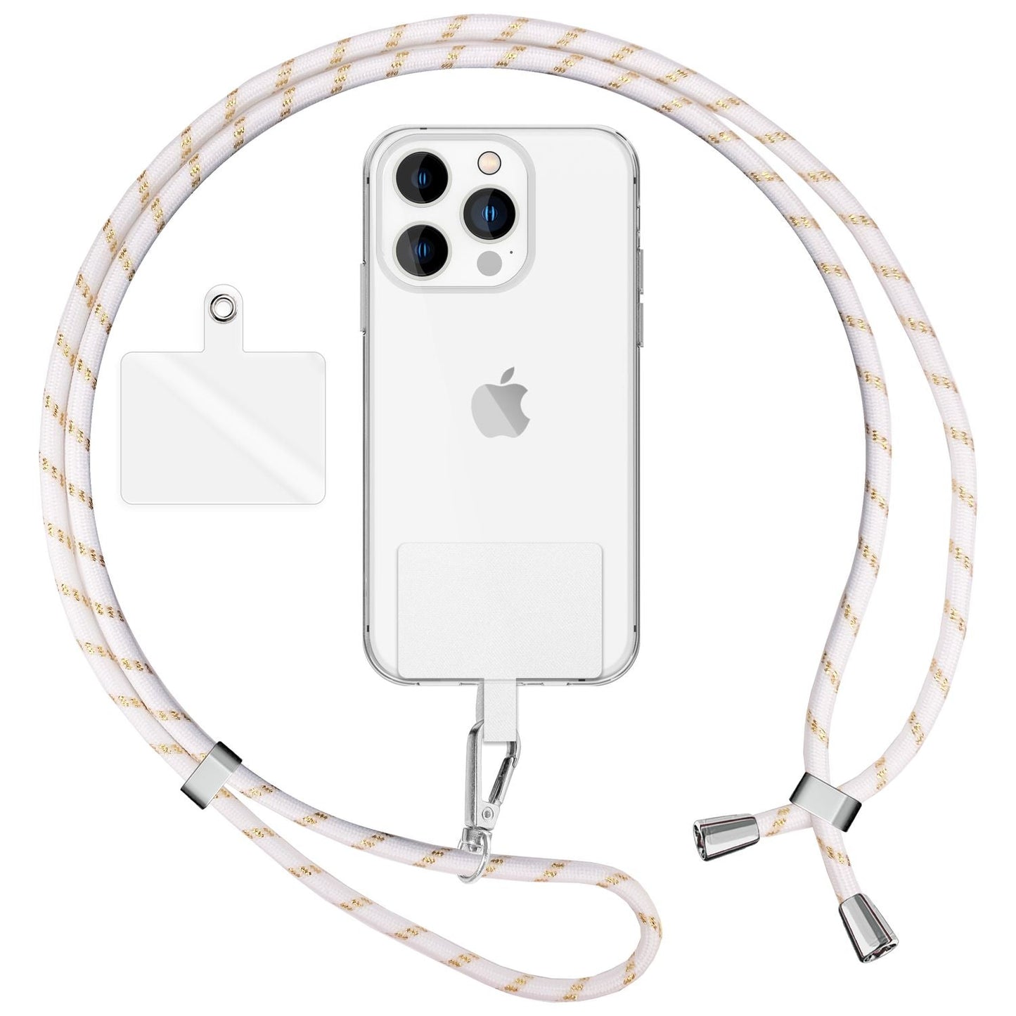 Lanț universal pentru telefon, pentru purtare în jurul gâtului, cu pernă și carabină pentru husa de smartphone