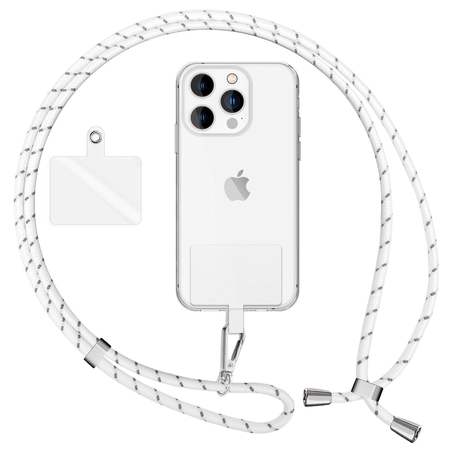 Lanț universal pentru telefon, pentru purtare în jurul gâtului, cu pernă și carabină pentru husa de smartphone