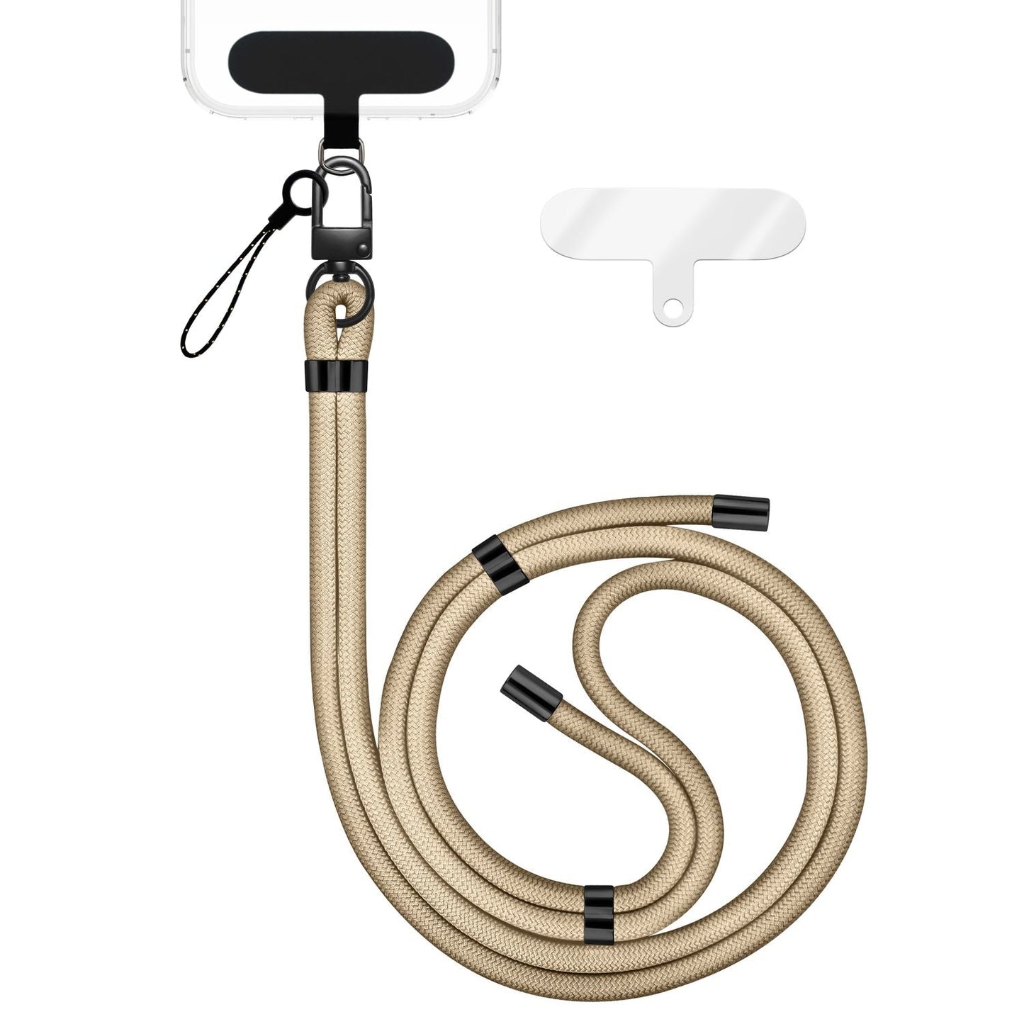 NALIA HoldMe Universal Handykette - Verstellbar Nylon Seil, Karabiner