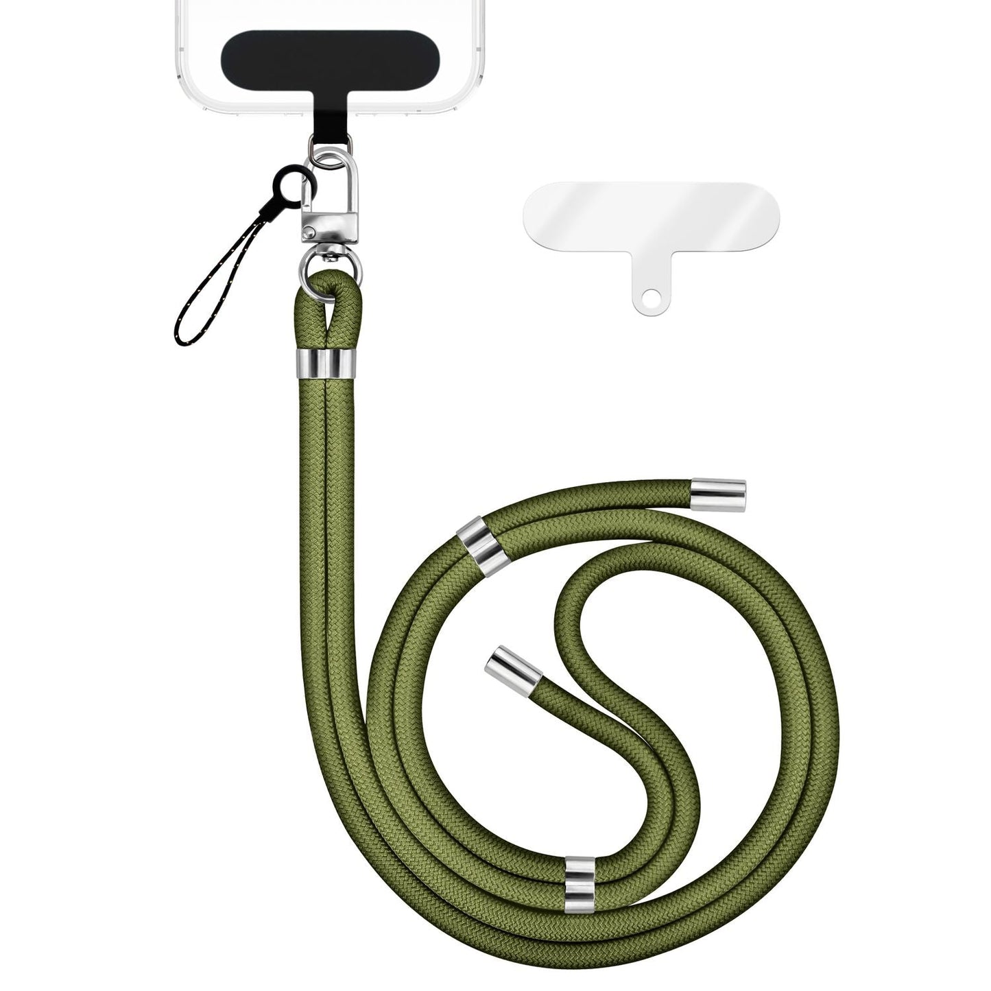 NALIA HoldMe Universell Handykette - Verstellbares Nylonseil Bis 80 cm Abnehmbares Band Mit Karabiner