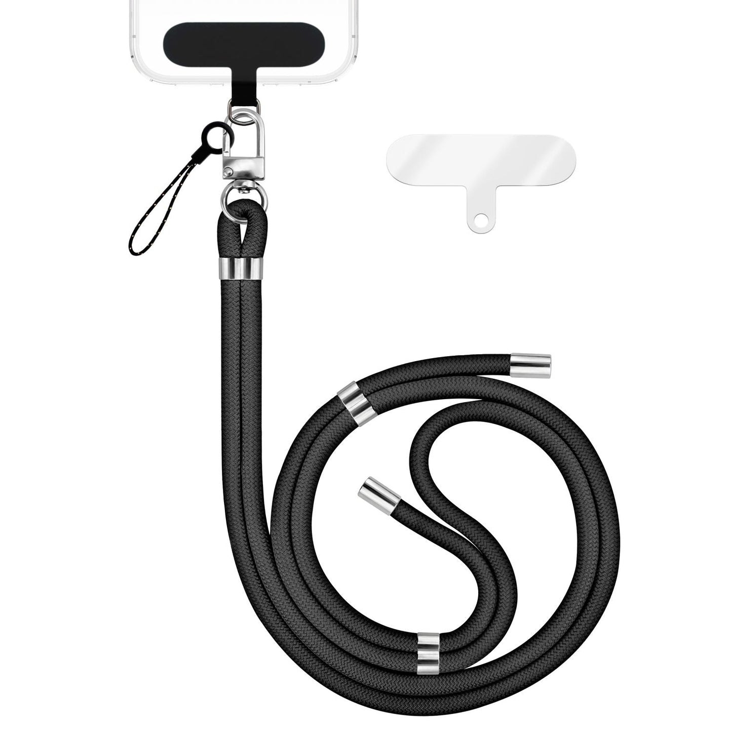 NALIA HoldMe Universell Handykette - Verstellbares Nylonseil Bis 80 cm Abnehmbares Band Mit Karabiner