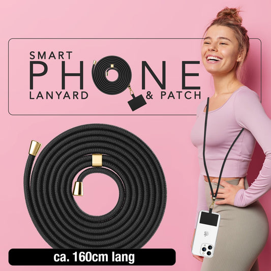 NALIA Berlin Universal-Kette Pad - Länge 160 cm, Metallkarabiner, Patch, Handy Hülle Kompatibel