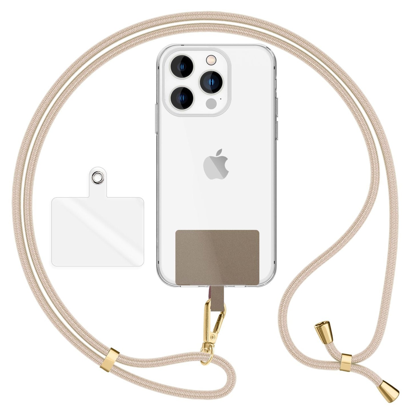 NALIA Berlin Universal-Kette Pad - Länge 160 cm, Metallkarabiner, Patch, Handy Hülle Kompatibel