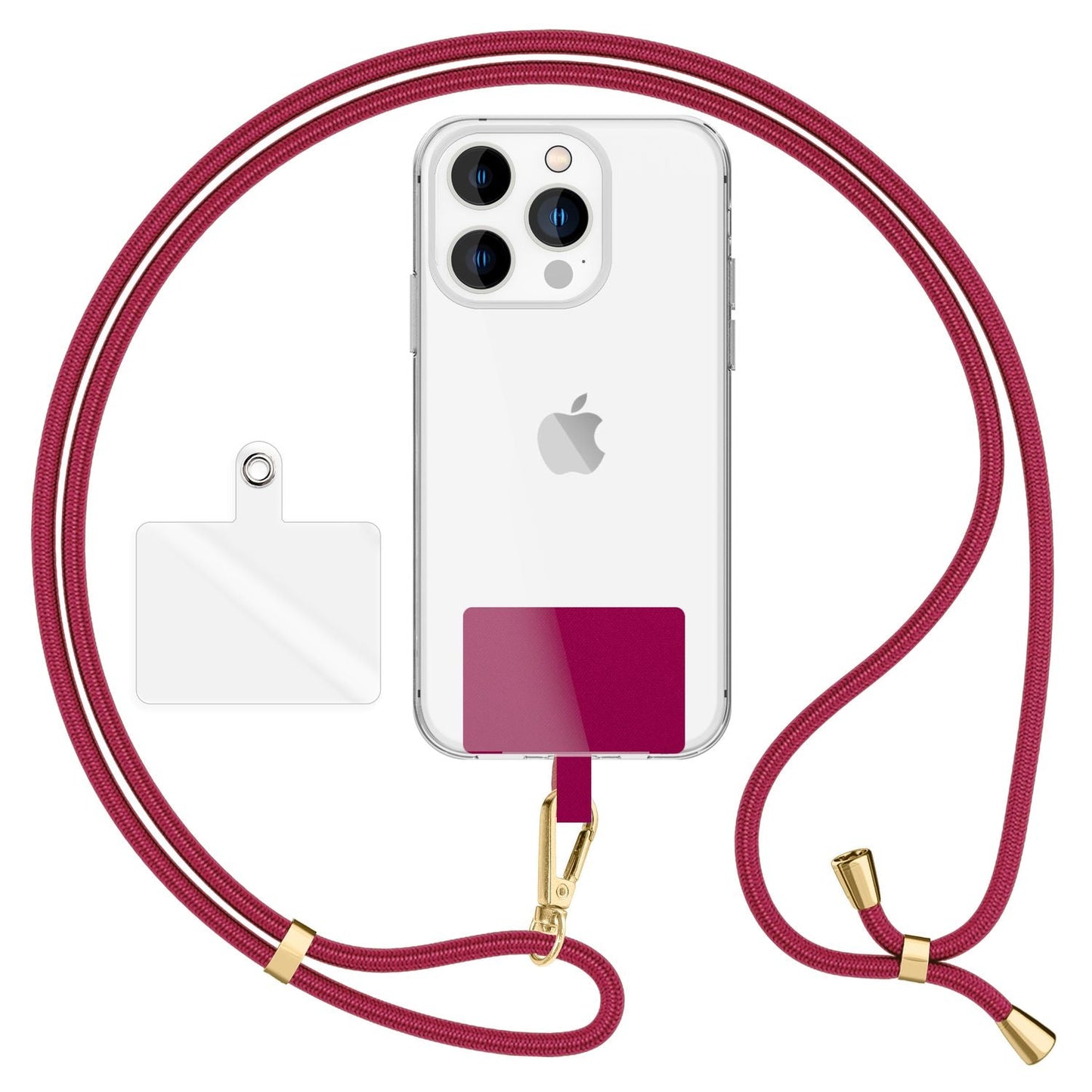 NALIA Berlin Universal-Kette Pad - Länge 160 cm, Metallkarabiner, Patch, Handy Hülle Kompatibel