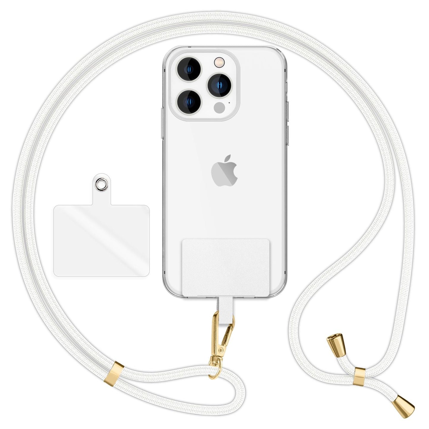 NALIA Berlin Universal-Kette Pad - Länge 160 cm, Metallkarabiner, Patch, Handy Hülle Kompatibel