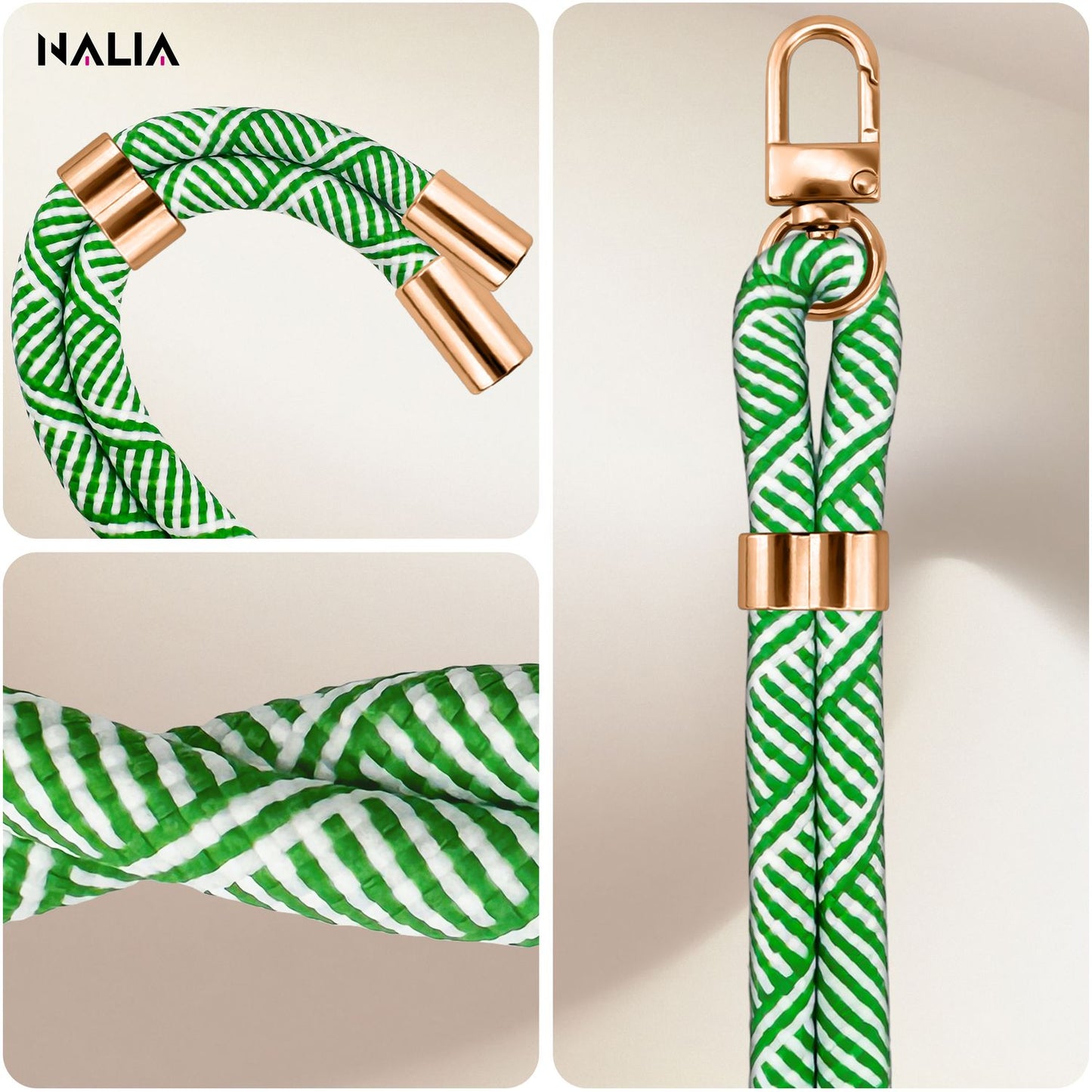 NALIA HoldMe Universal Handykette Mit Karabiner - Nylon-Seil Verstellbar Abnehmbar