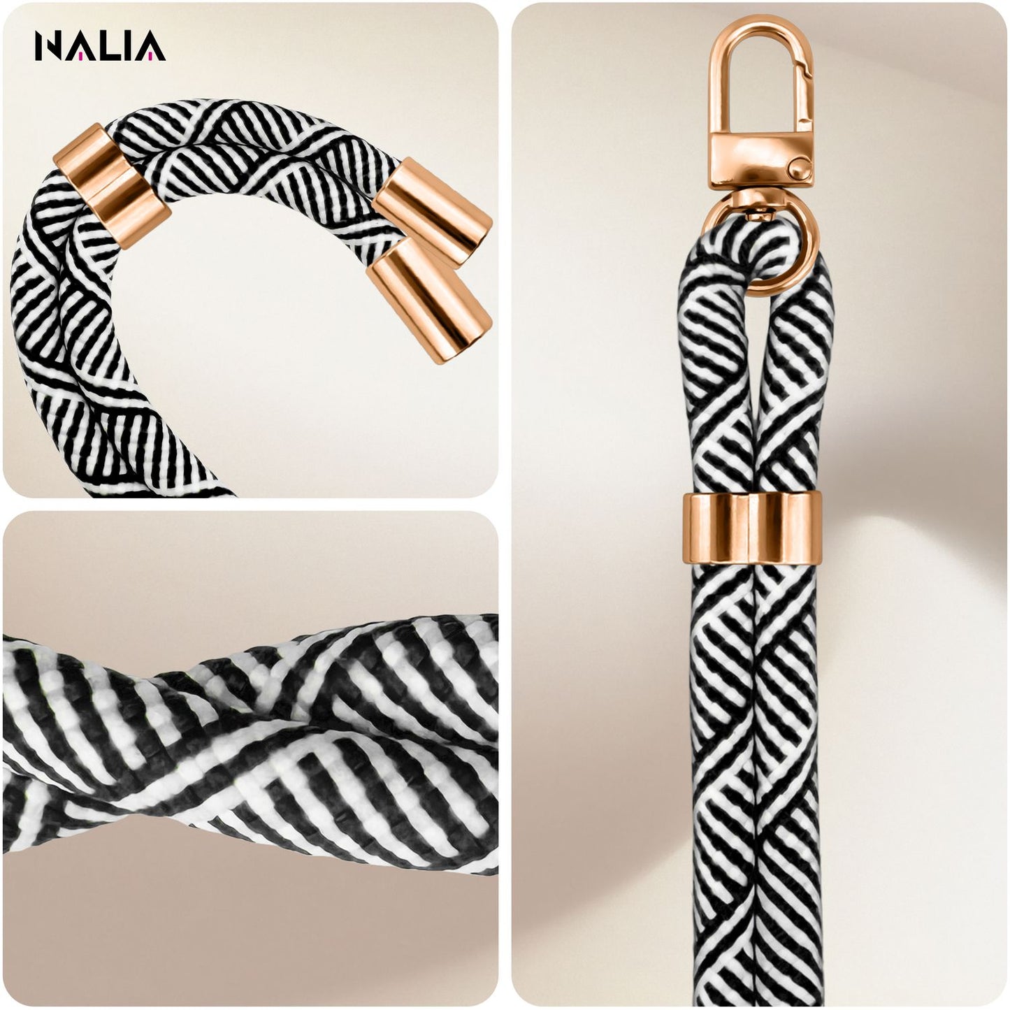 NALIA HoldMe Universal Handykette Mit Karabiner - Nylon-Seil Verstellbar Abnehmbar
