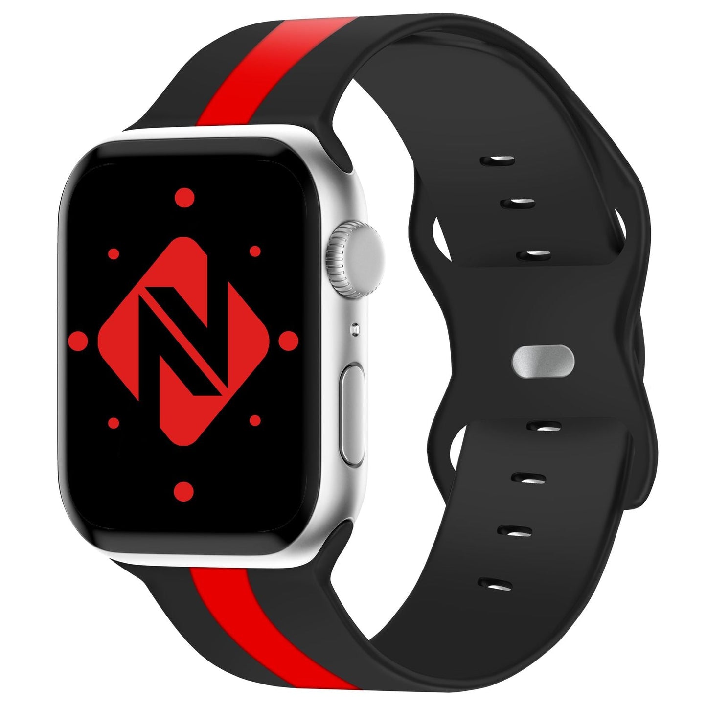 Gestreiftes Silikon Armband für Apple Watch SE/8/7/6/5/4/3/2/1, 38mm 40mm 41mm
