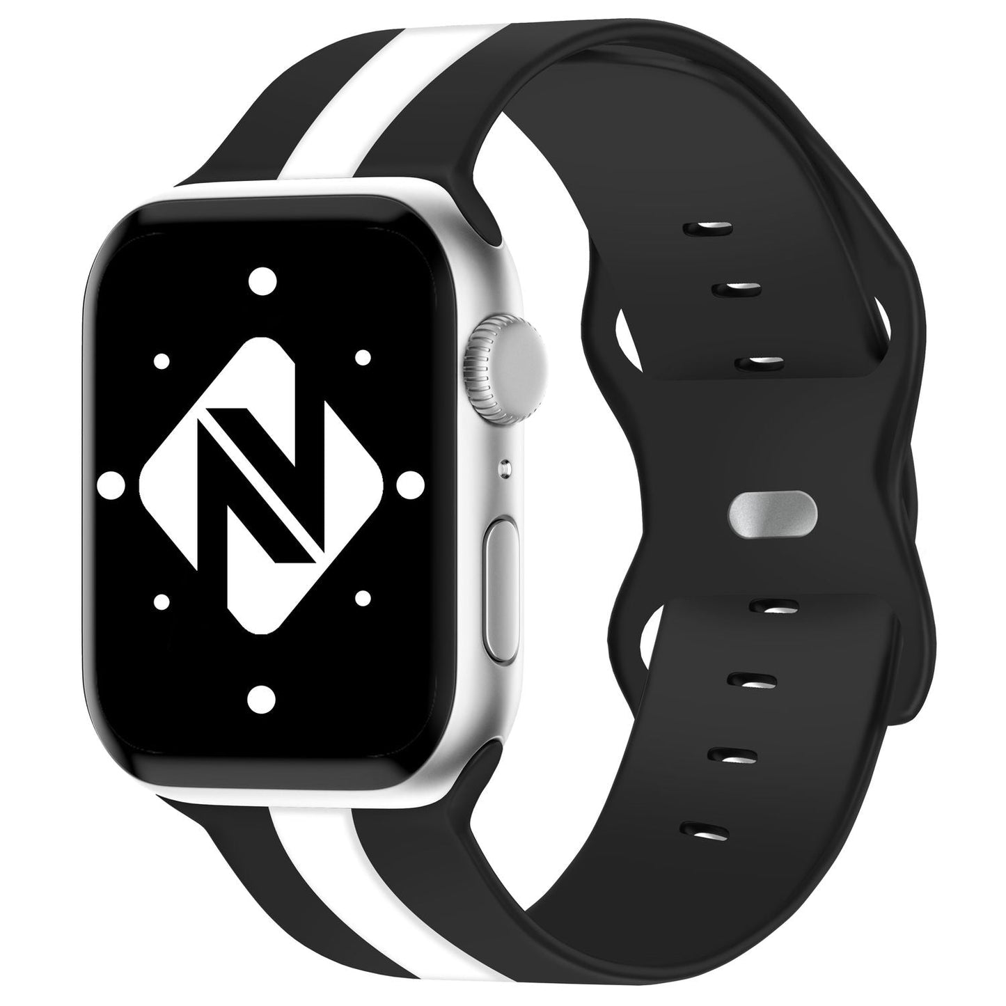 Gestreiftes Silikon Armband für Apple Watch SE/8/7/6/5/4/3/2/1, 38mm 40mm 41mm