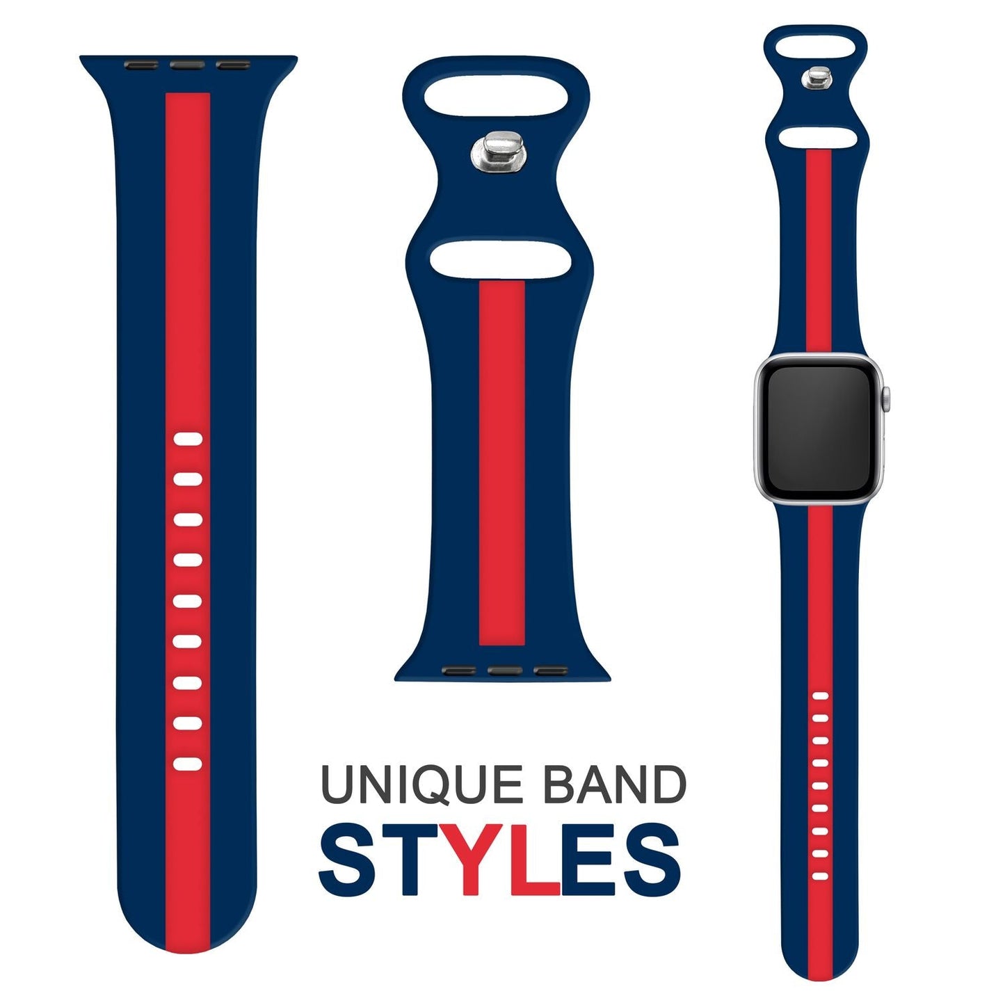 Gestreiftes Silikon Armband für Apple Watch SE/8/7/6/5/4/3/2/1, 38mm 40mm 41mm