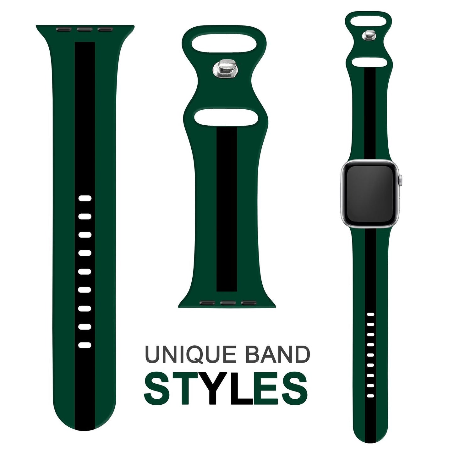 Gestreiftes Silikon Armband für Apple Watch SE/8/7/6/5/4/3/2/1, 38mm 40mm 41mm