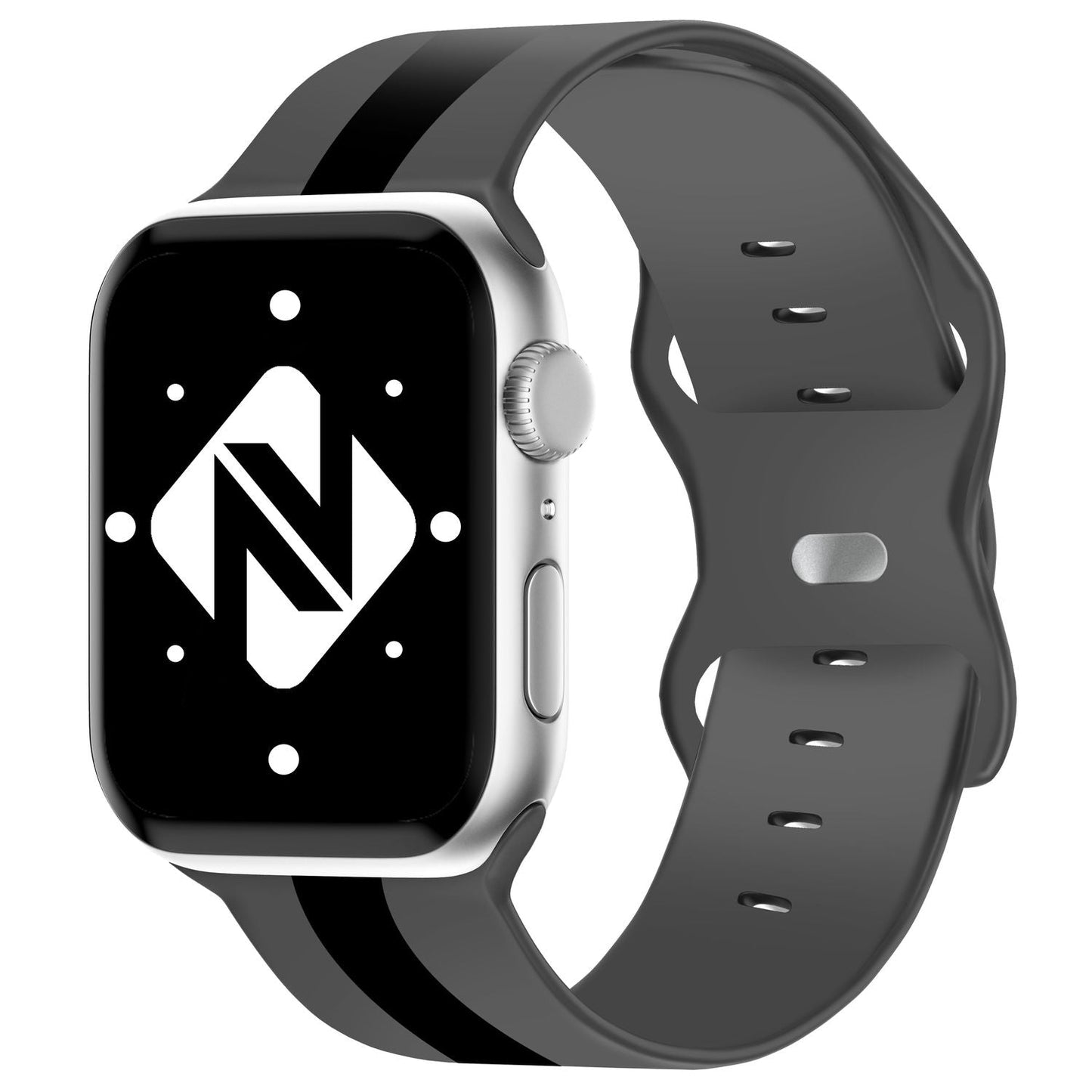 Gestreiftes Silikon Armband für Apple Watch SE/8/7/6/5/4/3/2/1, 38mm 40mm 41mm