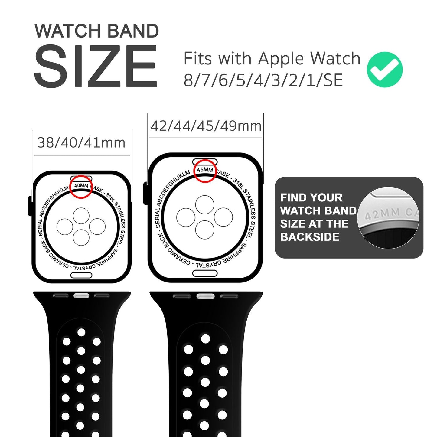 Curea de ceas perforată pentru Apple Watch Ultra/SE/8/7/6/5/4/3/2/1, 42mm 44mm 45mm 49mm