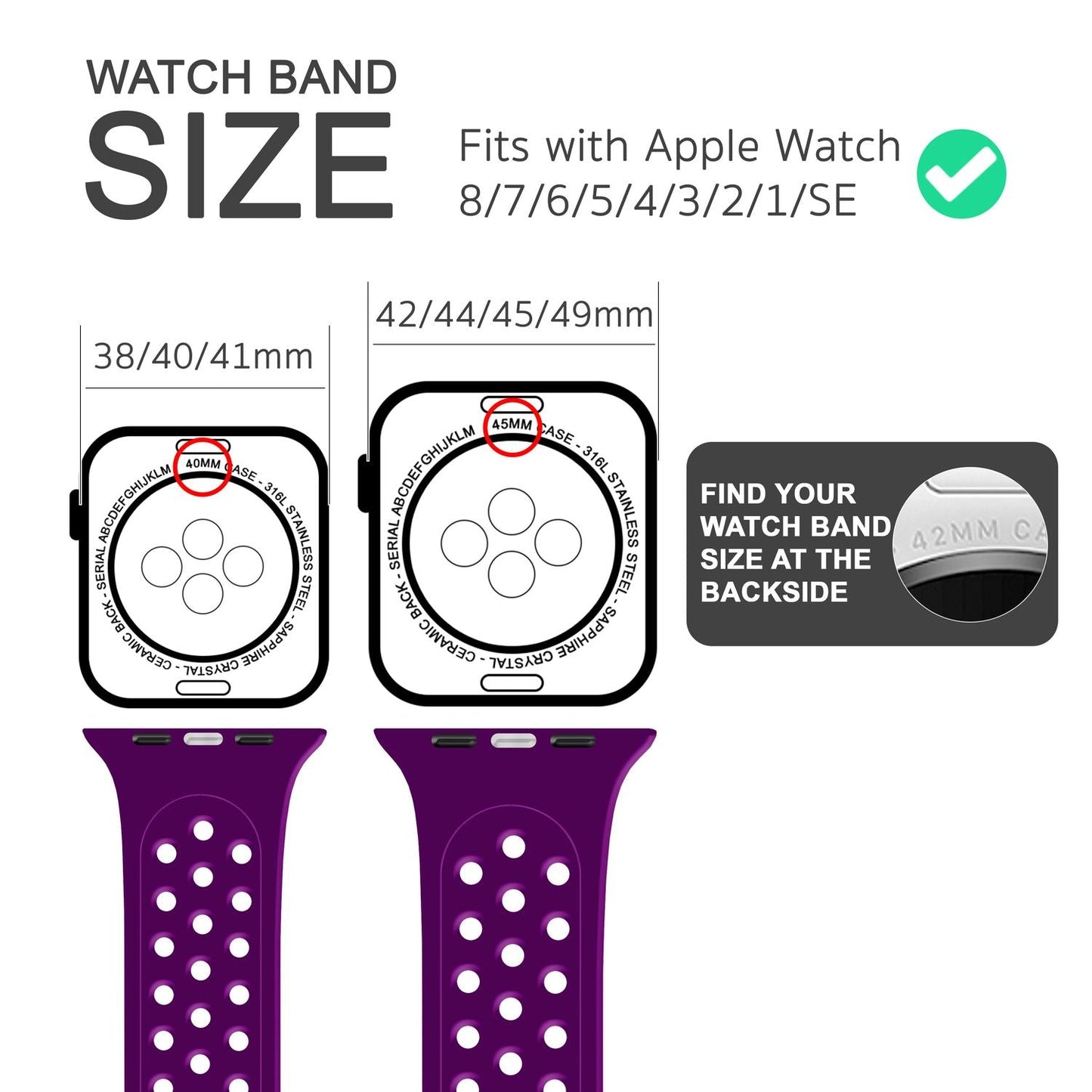 Curea de ceas perforată pentru Apple Watch Ultra/SE/8/7/6/5/4/3/2/1, 42mm 44mm 45mm 49mm