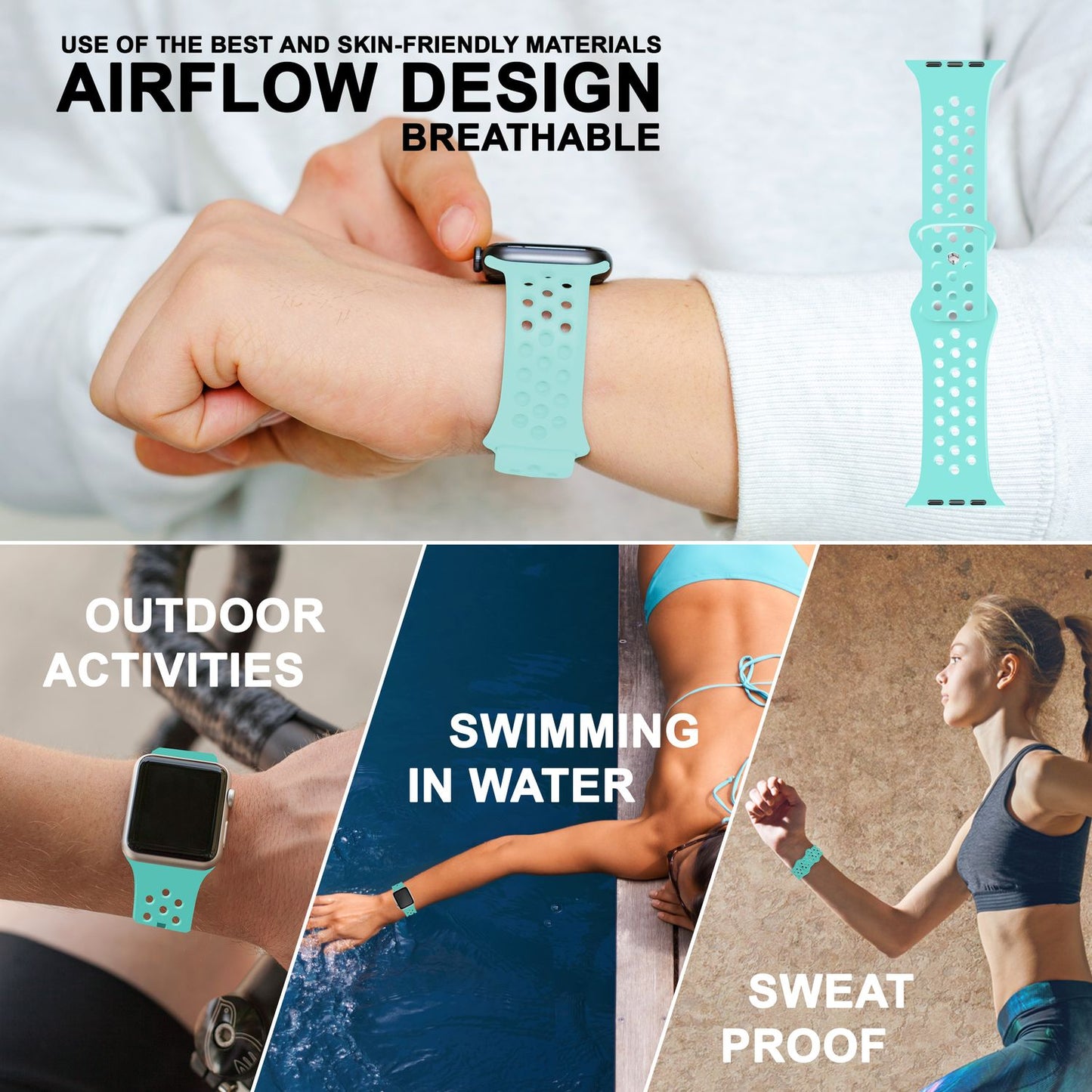 Curea de ceas perforată pentru Apple Watch Ultra/SE/8/7/6/5/4/3/2/1, 42mm 44mm 45mm 49mm