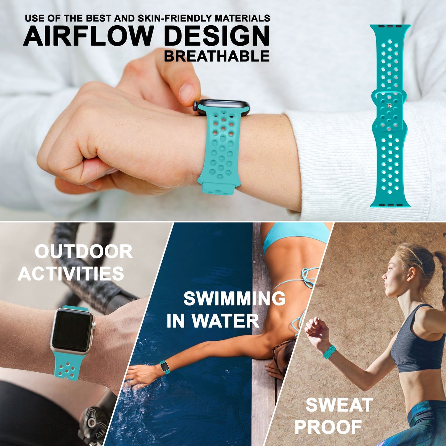 Curea de ceas perforată pentru Apple Watch Ultra/SE/8/7/6/5/4/3/2/1, 42mm 44mm 45mm 49mm