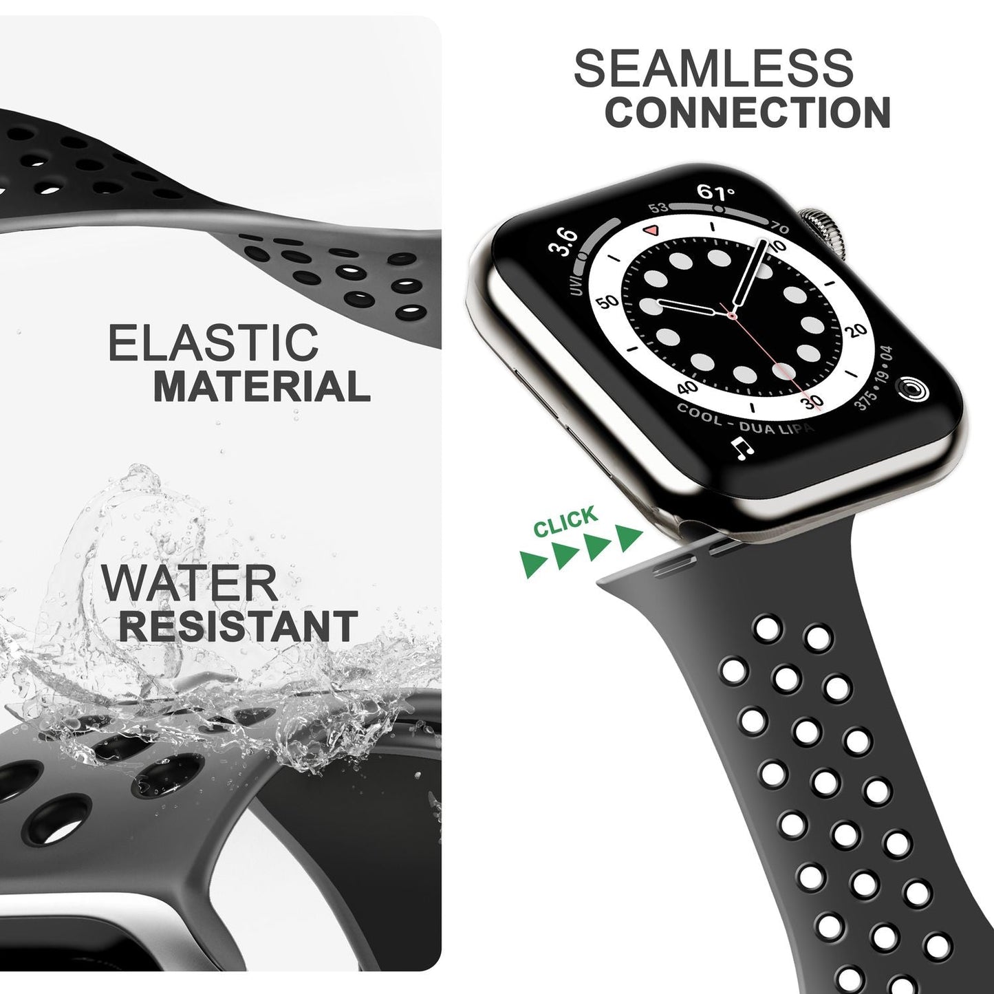 Airflow Silikon Armband für Apple Watch Ultra/Se/8/7/6/5/4/3/2/1, 38/40/41mm