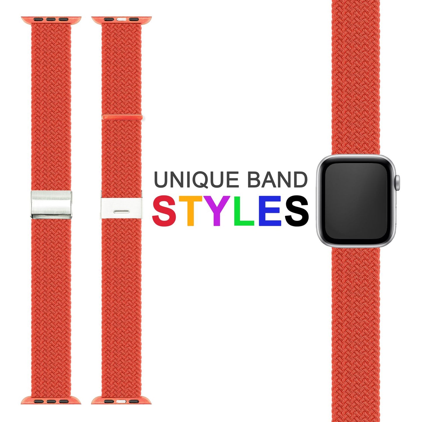 NALIA Berlin Apple Watch Band Geflochtenes Nylonarmband - Kompatibel 38/40/41mm Nylon-Elasthan, Robustes Design