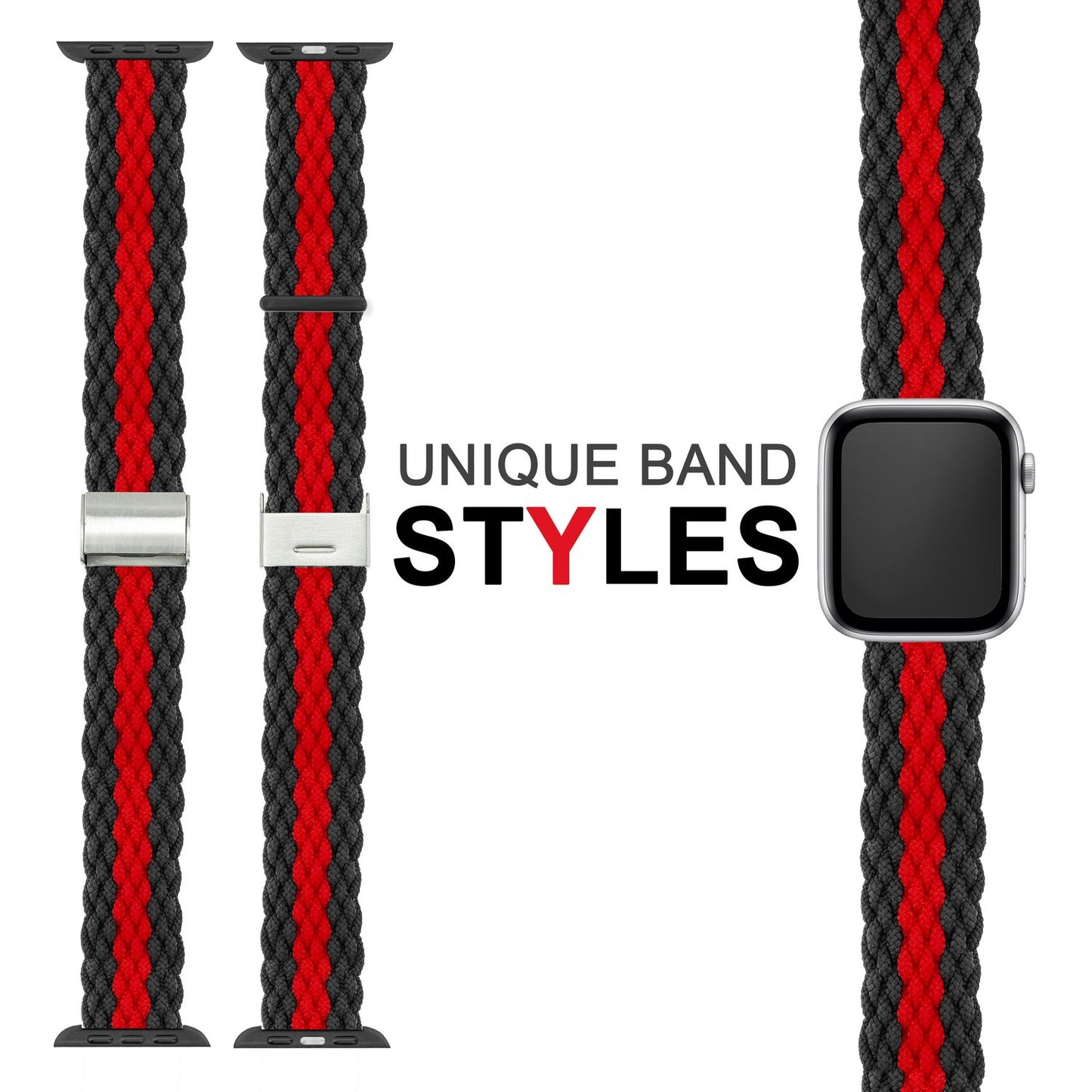 NALIA Berlin Apple Watch Band Geflochtenes Nylonarmband - Kompatibel 38/40/41mm Nylon-Elasthan, Robustes Design