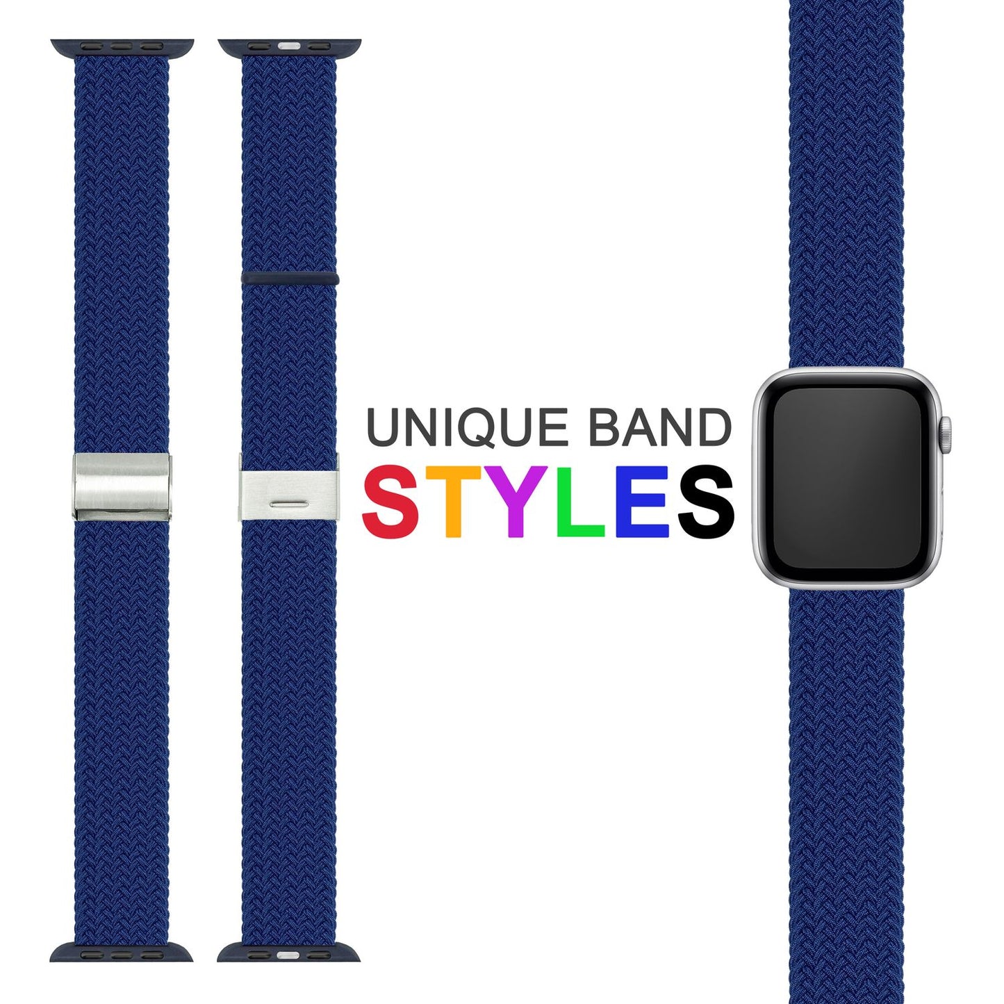 NALIA Berlin Apple Watch Band Geflochtenes Nylonarmband - Kompatibel 38/40/41mm Nylon-Elasthan, Robustes Design