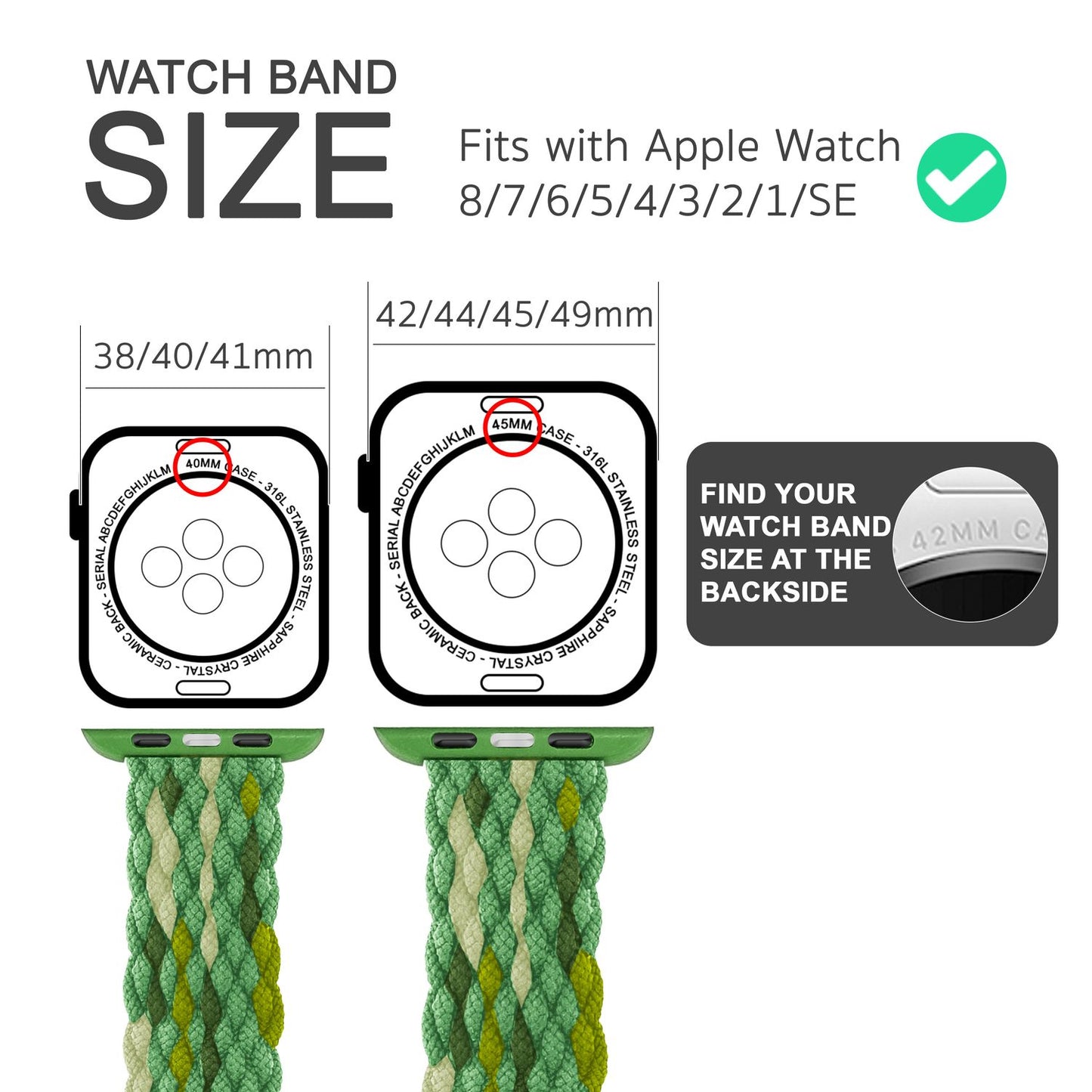NALIA Berlin Apple Watch Band Geflochtenes Nylonarmband - Kompatibel 38/40/41mm Nylon-Elasthan, Robustes Design