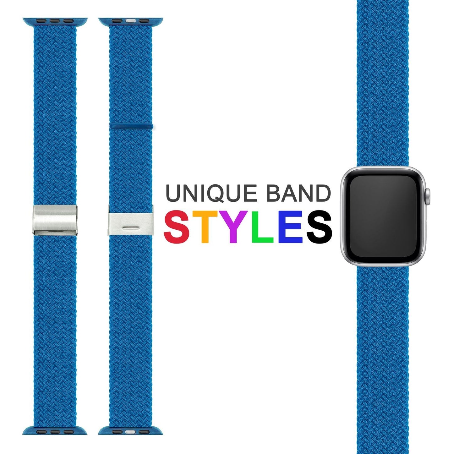 NALIA Berlin Apple Watch Band Geflochtenes Nylonarmband - Kompatibel 38/40/41mm Nylon-Elasthan, Robustes Design