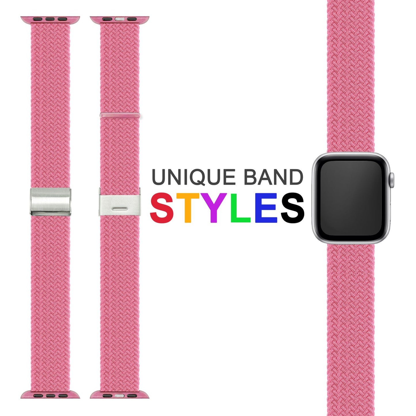 NALIA Berlin Apple Watch Band Geflochtenes Nylonarmband - Kompatibel 38/40/41mm Nylon-Elasthan, Robustes Design