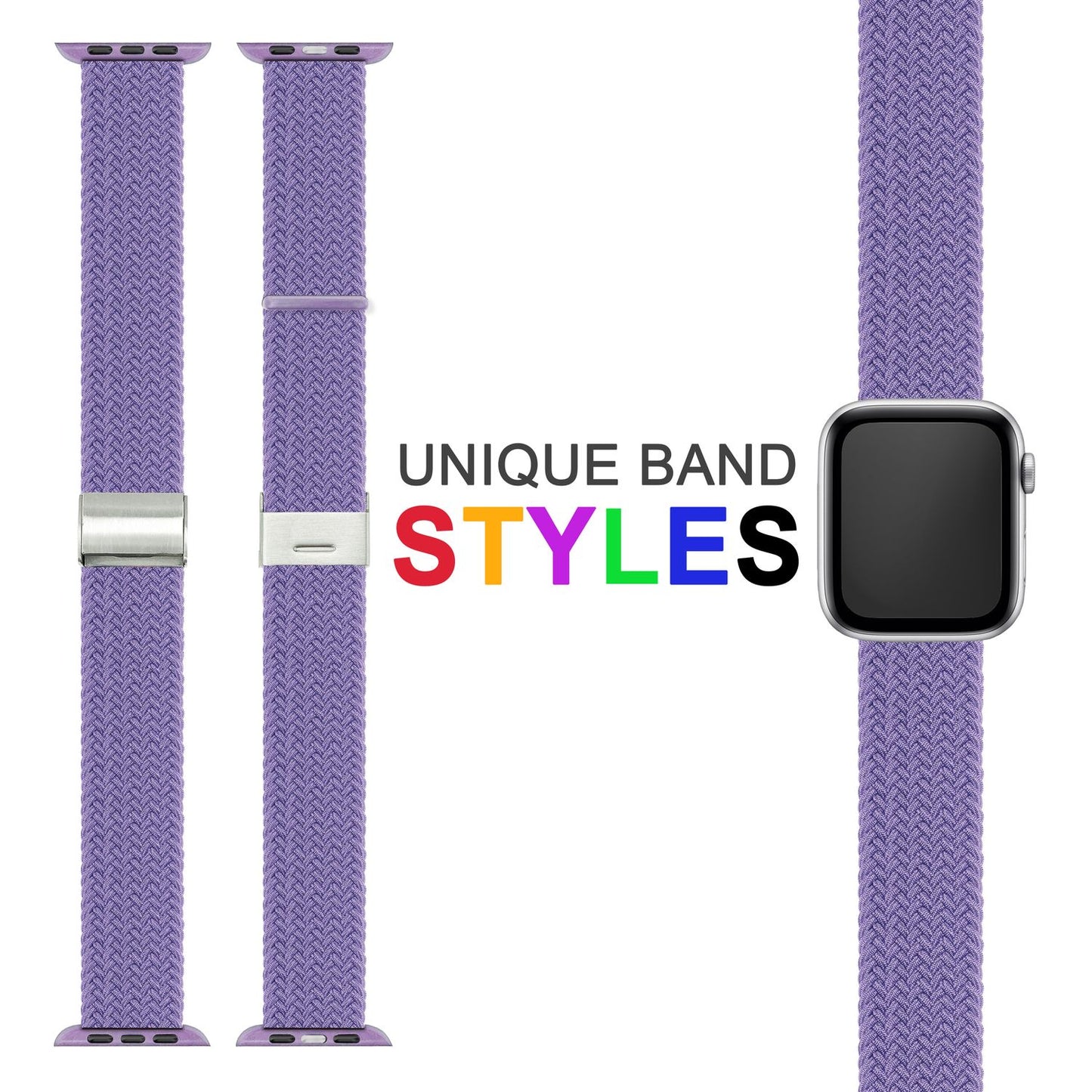 NALIA Berlin Apple Watch Band Geflochtenes Nylonarmband - Kompatibel 38/40/41mm Nylon-Elasthan, Robustes Design