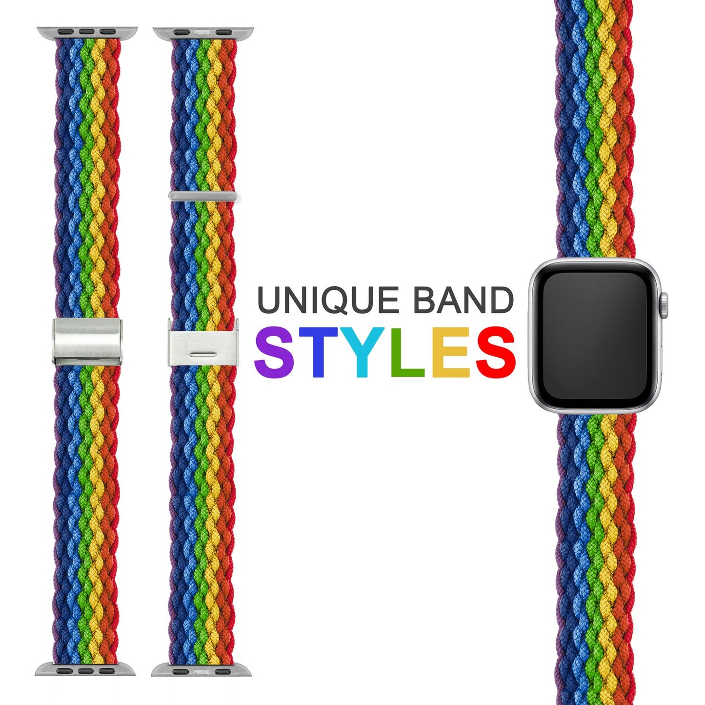 NALIA Berlin Apple Watch Band Geflochtenes Nylonarmband - Kompatibel 38/40/41mm Nylon-Elasthan, Robustes Design