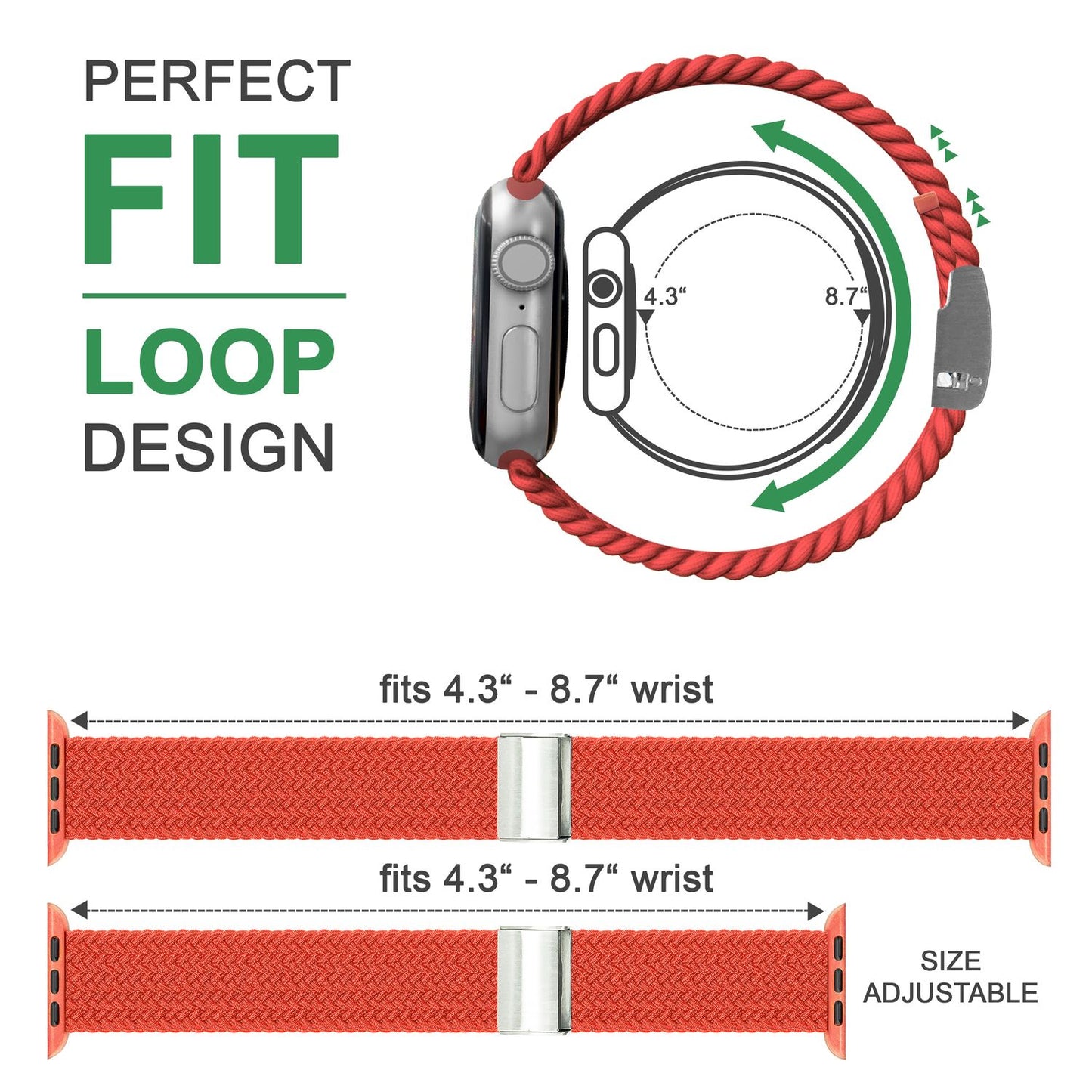 Curea de ceas NALIA Berlin din nailon împletit - Dimensiuni 42/44/45/49 mm, Lățime 22 mm, Material: nailon/elastan