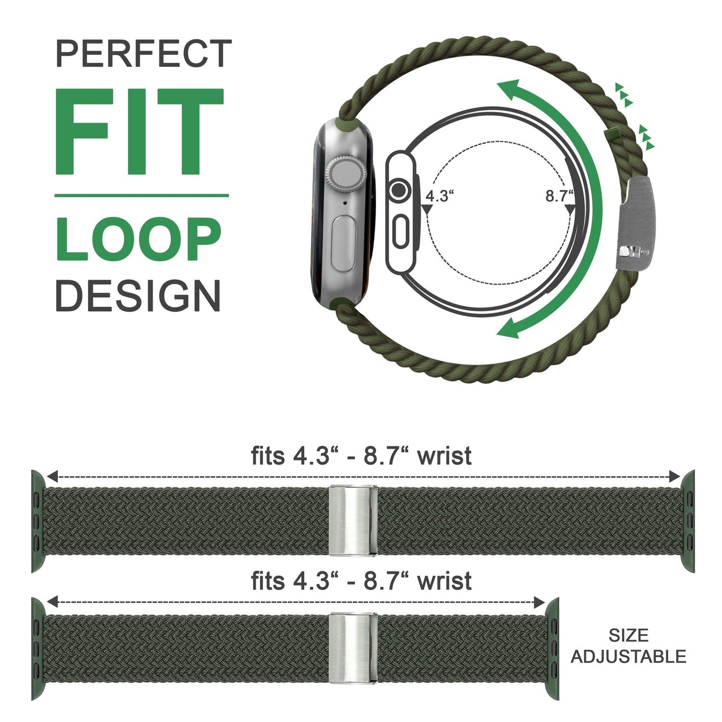 Curea de ceas NALIA Berlin din nailon împletit - Dimensiuni 42/44/45/49 mm, Lățime 22 mm, Material: nailon/elastan