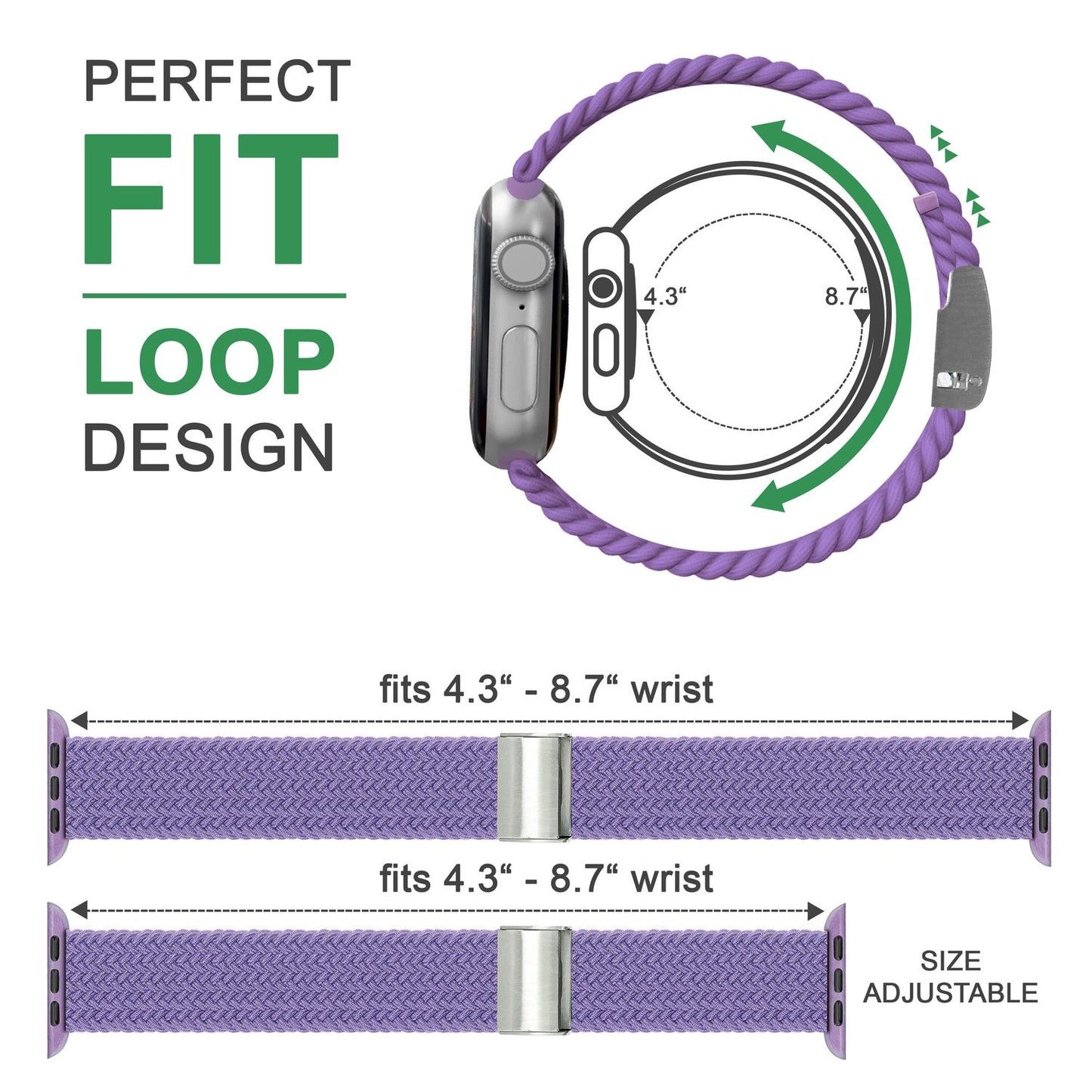 Curea de ceas NALIA Berlin din nailon împletit - Dimensiuni 42/44/45/49 mm, Lățime 22 mm, Material: nailon/elastan