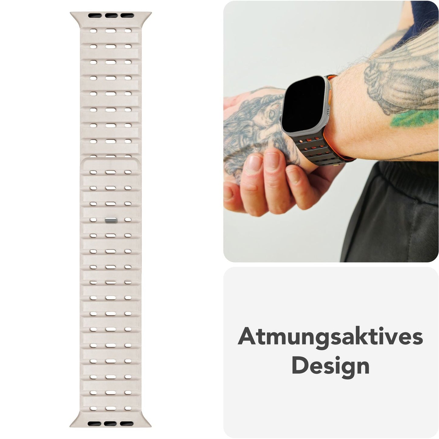 Brățară NALIA Volt cu buclă magnetică din silicon - Dimensiunea carcasei 42 44 45 49 mm, Material silicon, Închidere cu știft de acționare