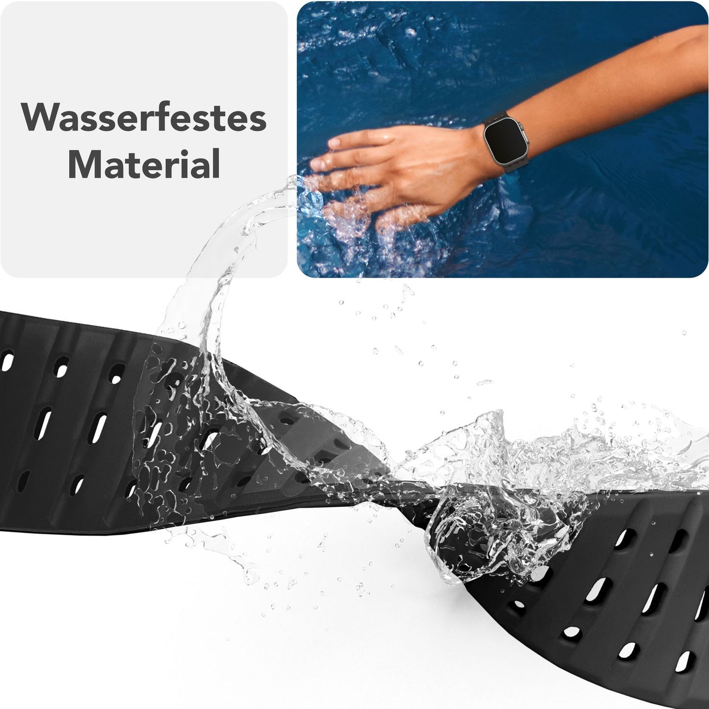 Brățară NALIA Volt cu buclă magnetică din silicon - Dimensiunea carcasei 42 44 45 49 mm, Material silicon, Închidere cu știft de acționare