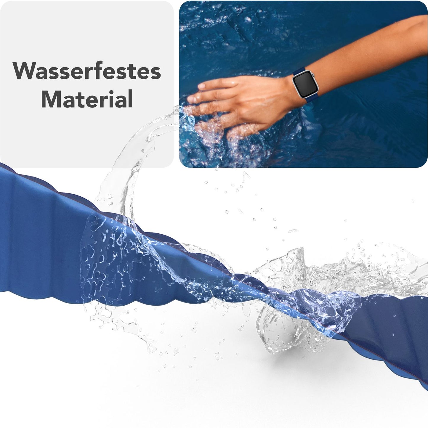 NALIA Core Armband Magnetischer Komfort - Größe 38/40/41/42mm, Atmungsaktives Silikon, Wasserfest