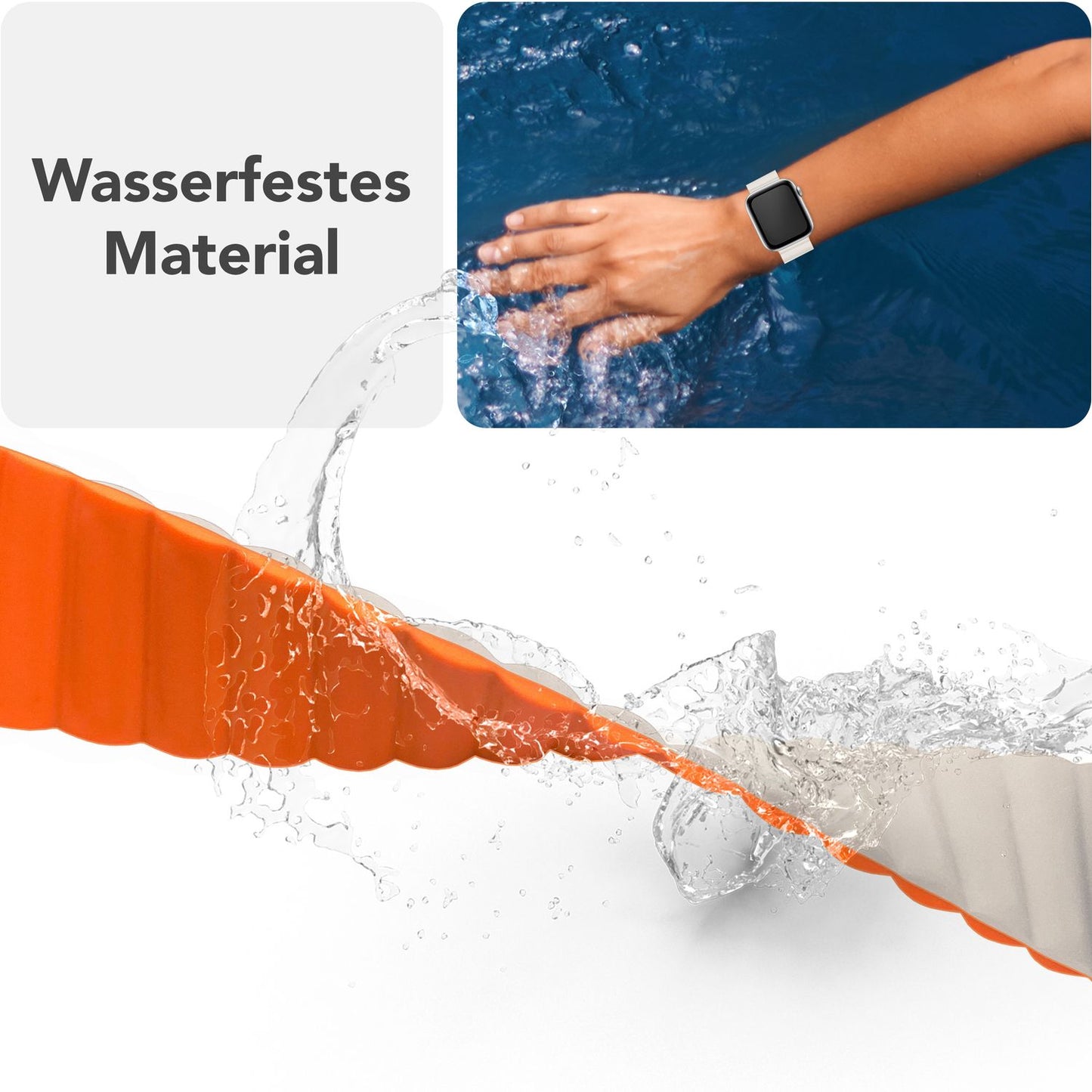 NALIA Core Armband Magnetischer Komfort - Größe 38/40/41/42mm, Atmungsaktives Silikon, Wasserfest