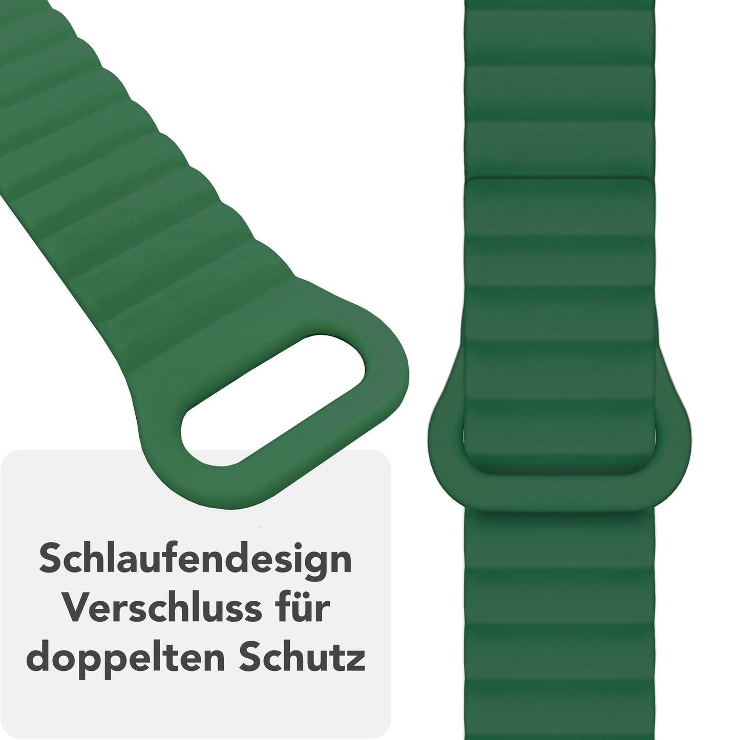 NALIA Core Armband für Apple Watch Ultra/SE/10/9/8/7/6/5/4/3/2/1, Gehäusegröße 42/44/45/46/49mm, Atmungsaktives Silikon Magnet Sportarmband mit Rillen Design