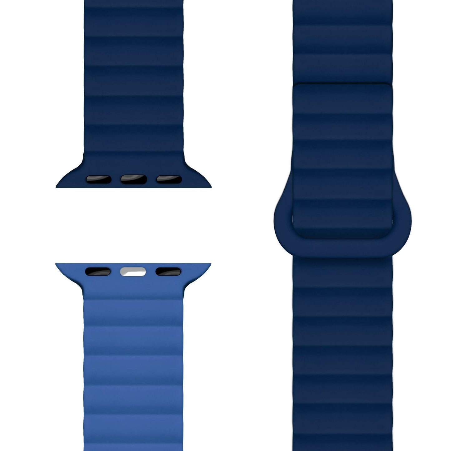 NALIA Core Armband für Apple Watch Ultra/SE/10/9/8/7/6/5/4/3/2/1, Gehäusegröße 42/44/45/46/49mm, Atmungsaktives Silikon Magnet Sportarmband mit Rillen Design