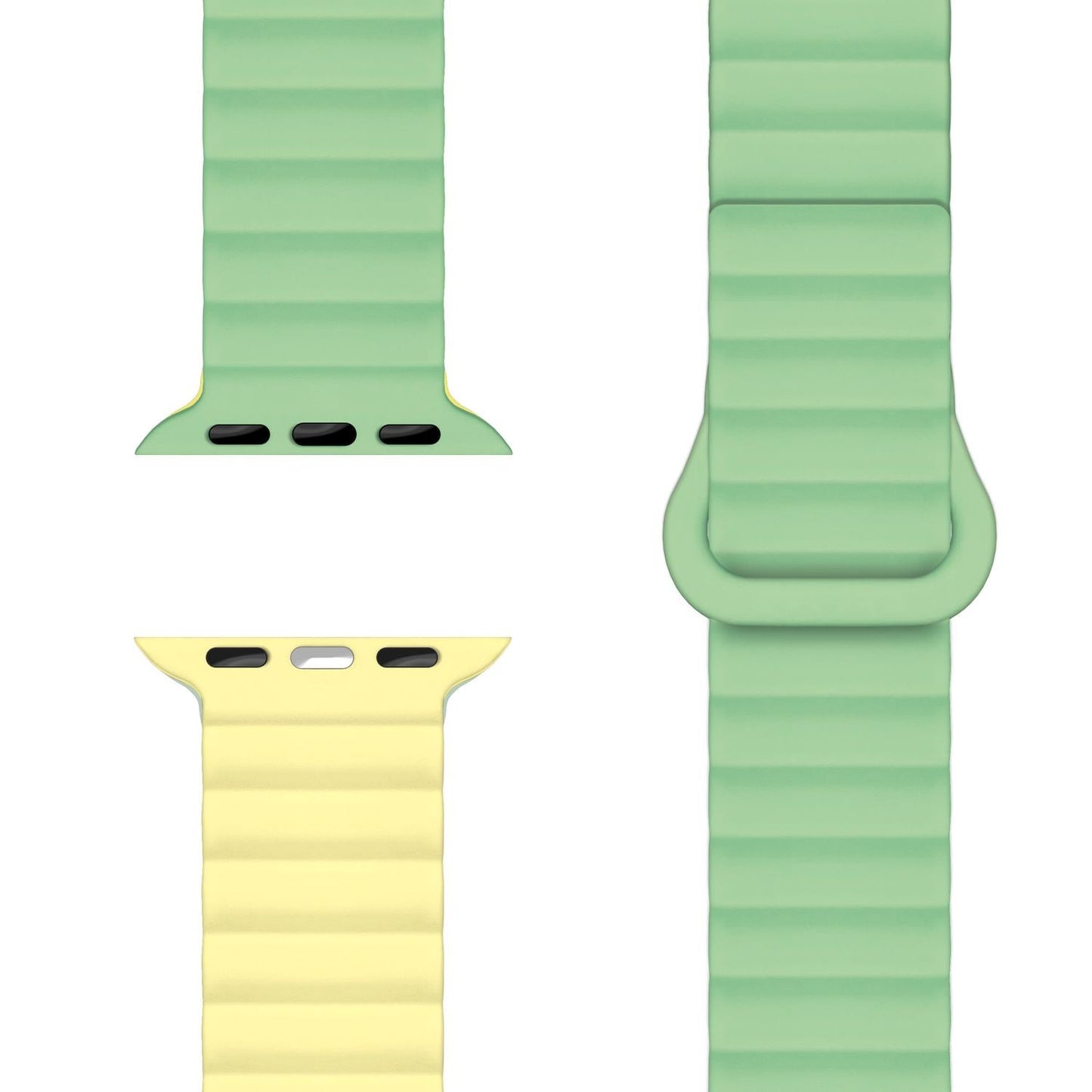 NALIA Core Armband für Apple Watch Ultra/SE/10/9/8/7/6/5/4/3/2/1, Gehäusegröße 42/44/45/46/49mm, Atmungsaktives Silikon Magnet Sportarmband mit Rillen Design