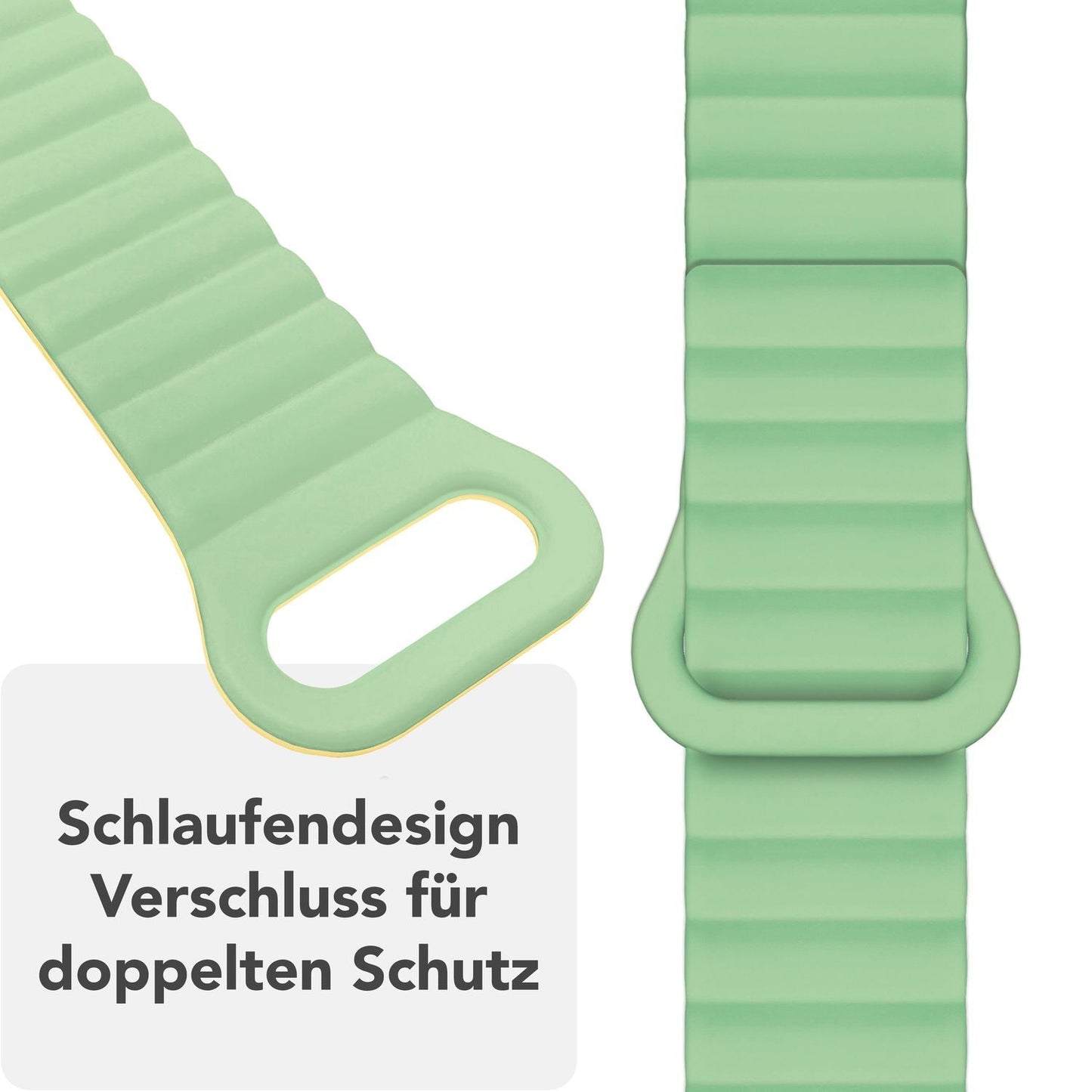 NALIA Core Armband für Apple Watch Ultra/SE/10/9/8/7/6/5/4/3/2/1, Gehäusegröße 42/44/45/46/49mm, Atmungsaktives Silikon Magnet Sportarmband mit Rillen Design