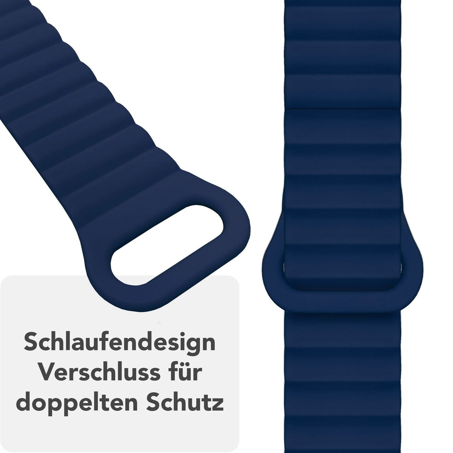 NALIA Core Armband für Apple Watch Ultra/SE/10/9/8/7/6/5/4/3/2/1, Gehäusegröße 42/44/45/46/49mm, Atmungsaktives Silikon Magnet Sportarmband mit Rillen Design