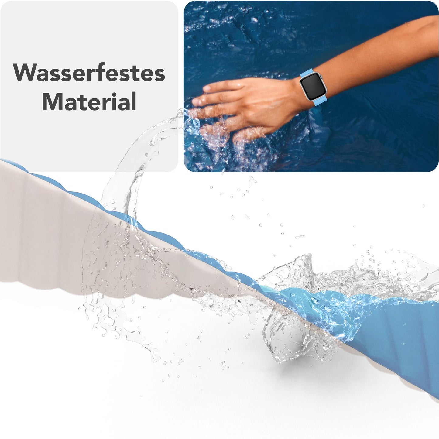 NALIA Core Armband für Apple Watch Ultra/SE/10/9/8/7/6/5/4/3/2/1, Gehäusegröße 42/44/45/46/49mm, Atmungsaktives Silikon Magnet Sportarmband mit Rillen Design