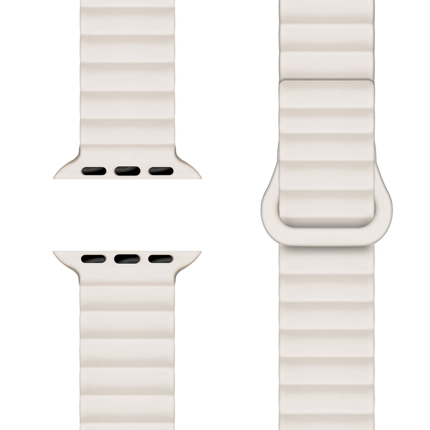 NALIA Core Armband für Apple Watch Ultra/SE/10/9/8/7/6/5/4/3/2/1, Gehäusegröße 42/44/45/46/49mm, Atmungsaktives Silikon Magnet Sportarmband mit Rillen Design